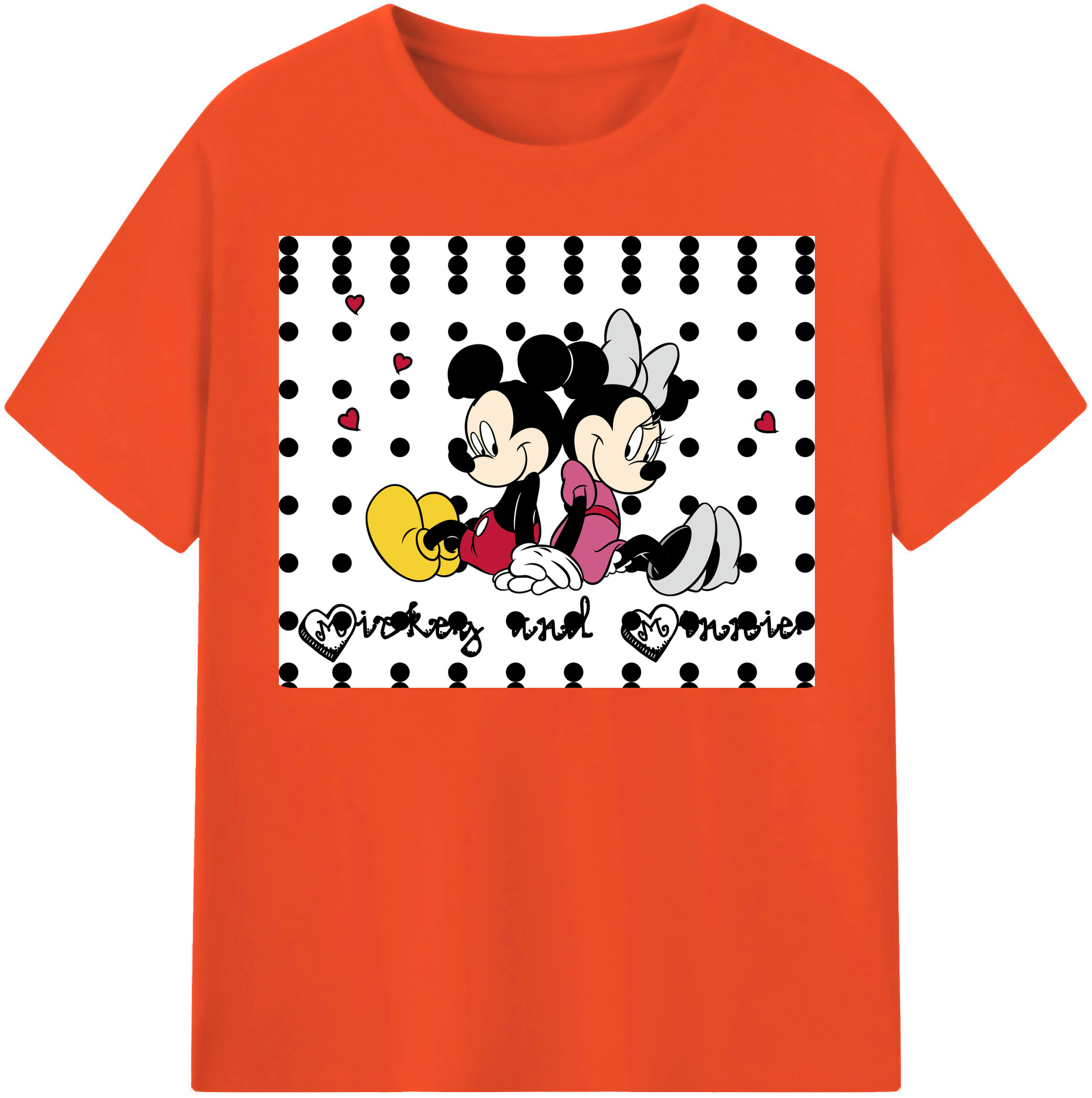 （画像用） ミッキーマウス Mickey Mouse 綿100％半袖Tシャツ（フロントプリント）