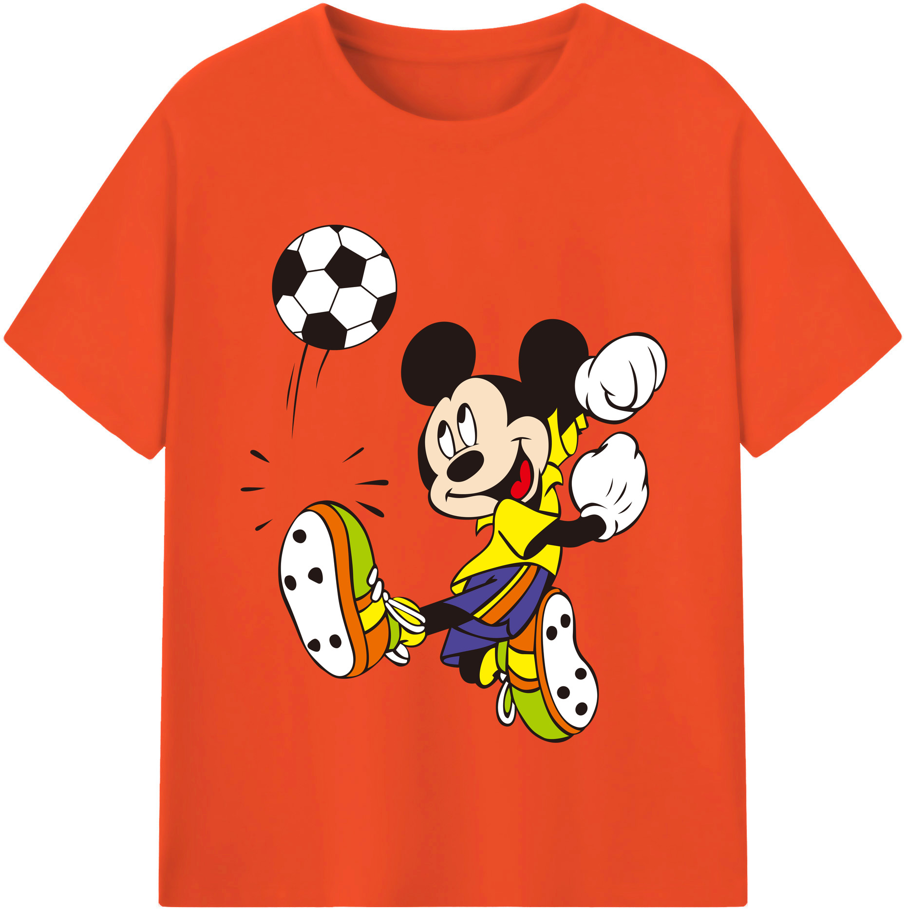 （画像用） ミッキーマウス Mickey Mouse 綿100％半袖Tシャツ（フロントプリント）