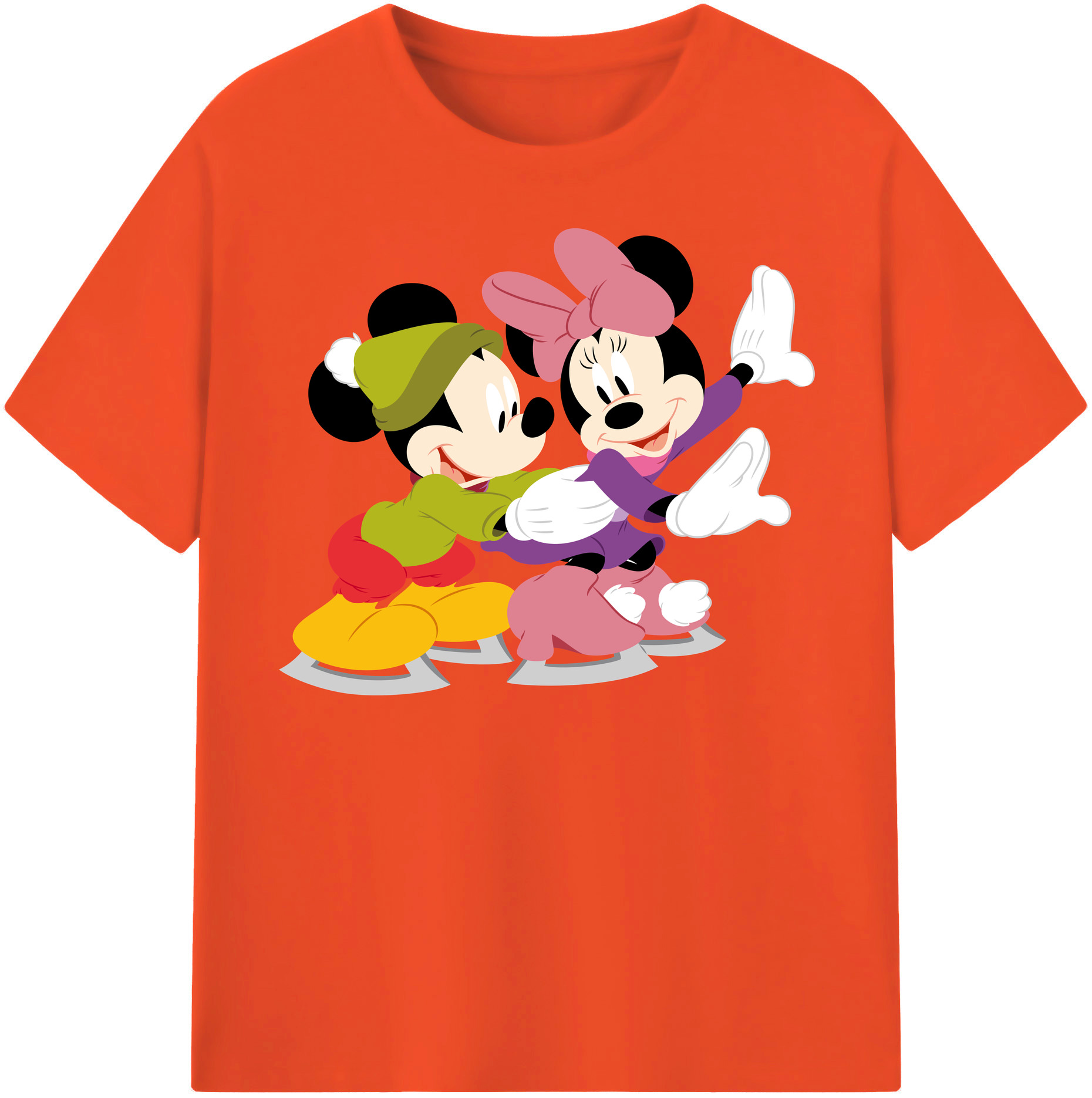 （画像用） ミッキーマウス Mickey Mouse 綿100％半袖Tシャツ（フロントプリント）