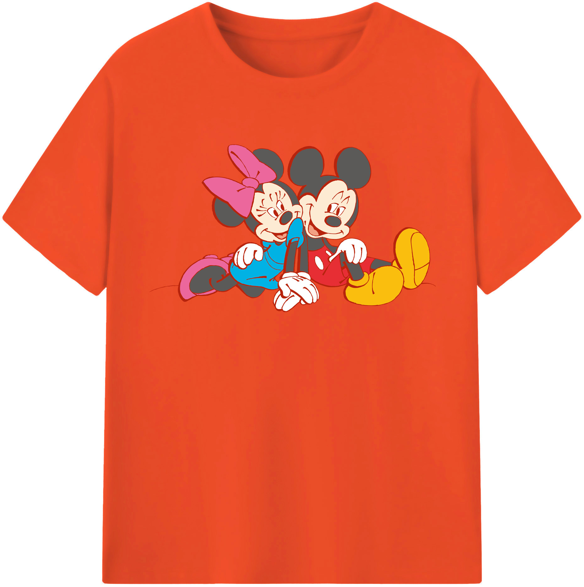 （画像用） ミッキーマウス Mickey Mouse 綿100％半袖Tシャツ（フロントプリント）