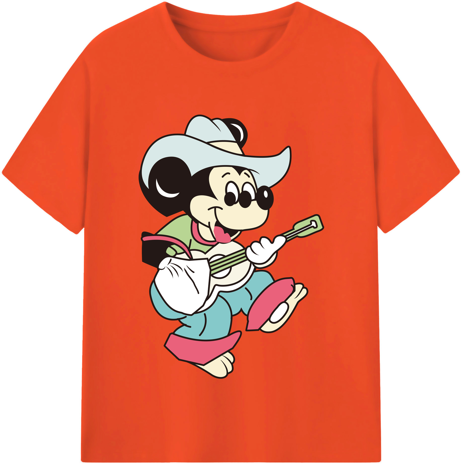 （画像用） ミッキーマウス Mickey Mouse 綿100％半袖Tシャツ（フロントプリント）