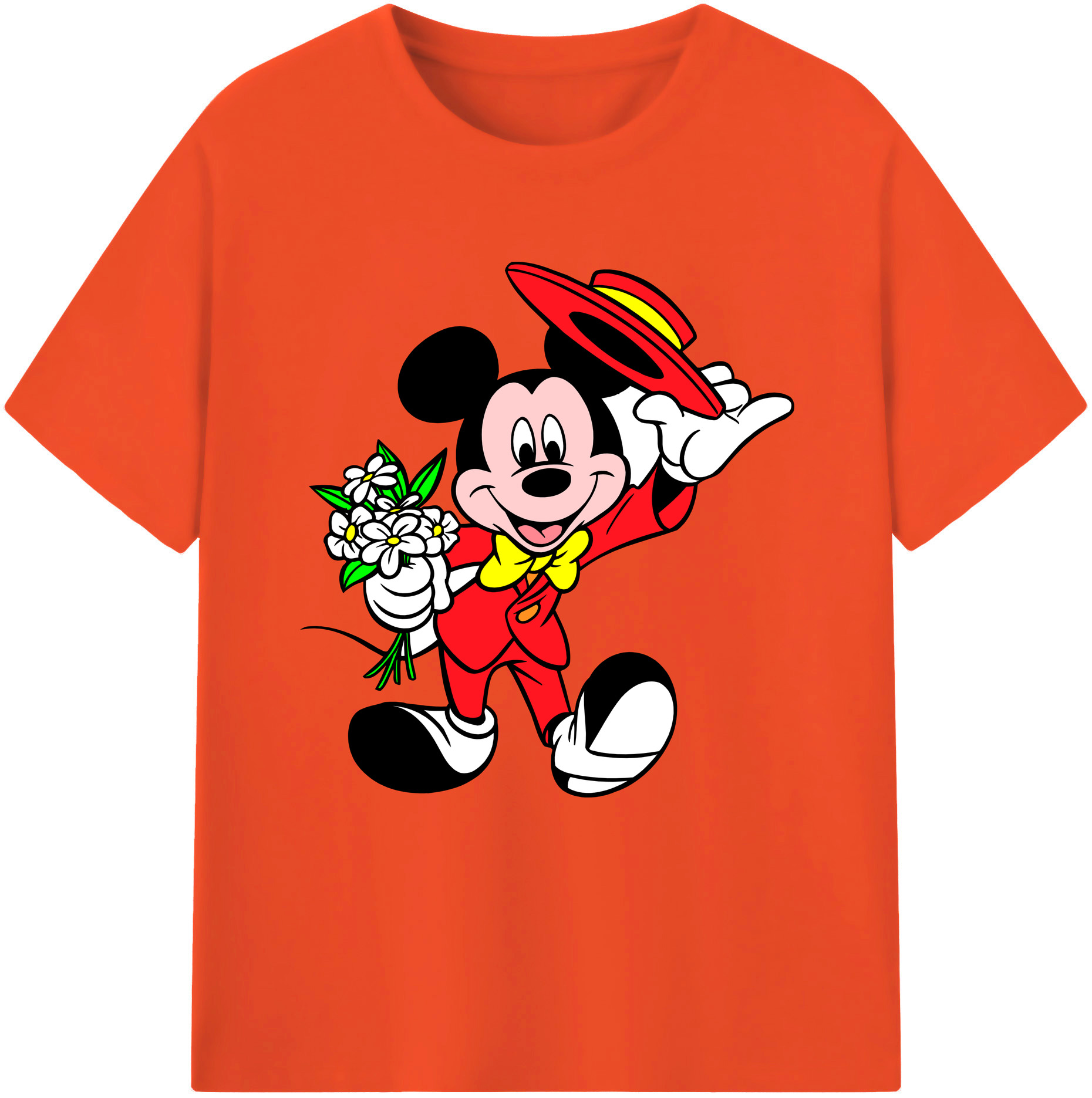 （画像用） ミッキーマウス Mickey Mouse 綿100％半袖Tシャツ（フロントプリント）