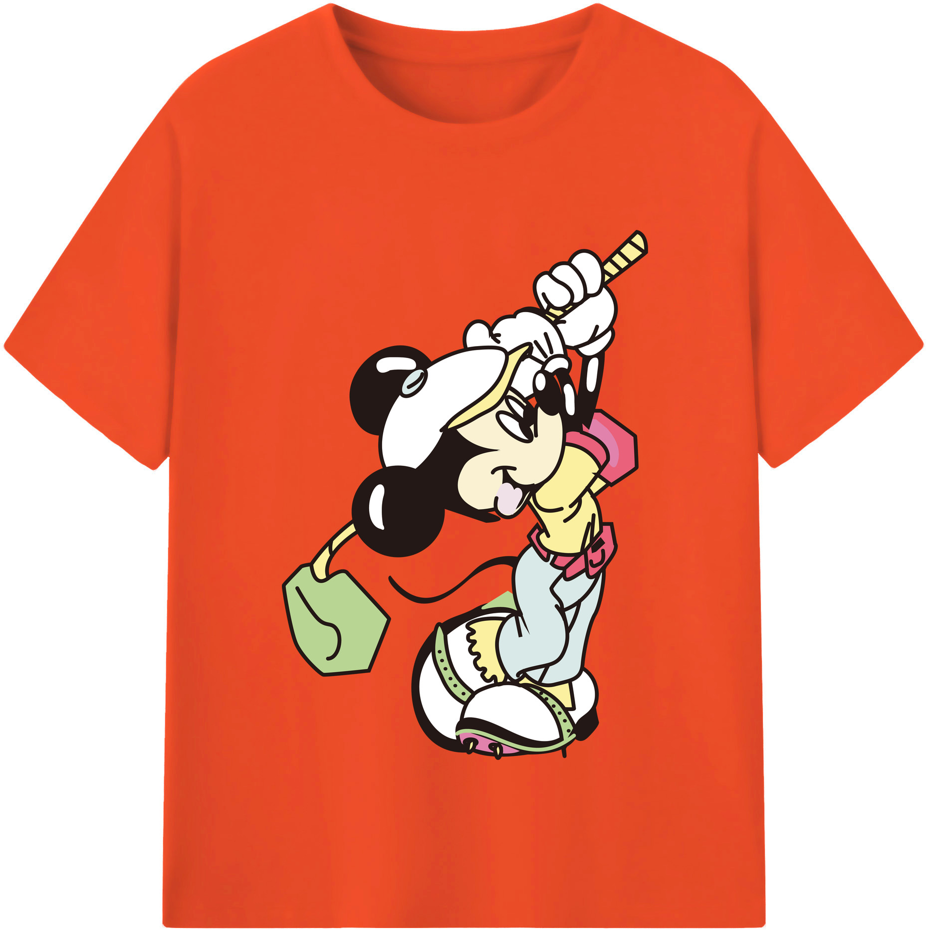 （画像用） ミッキーマウス Mickey Mouse 綿100％半袖Tシャツ（フロントプリント）