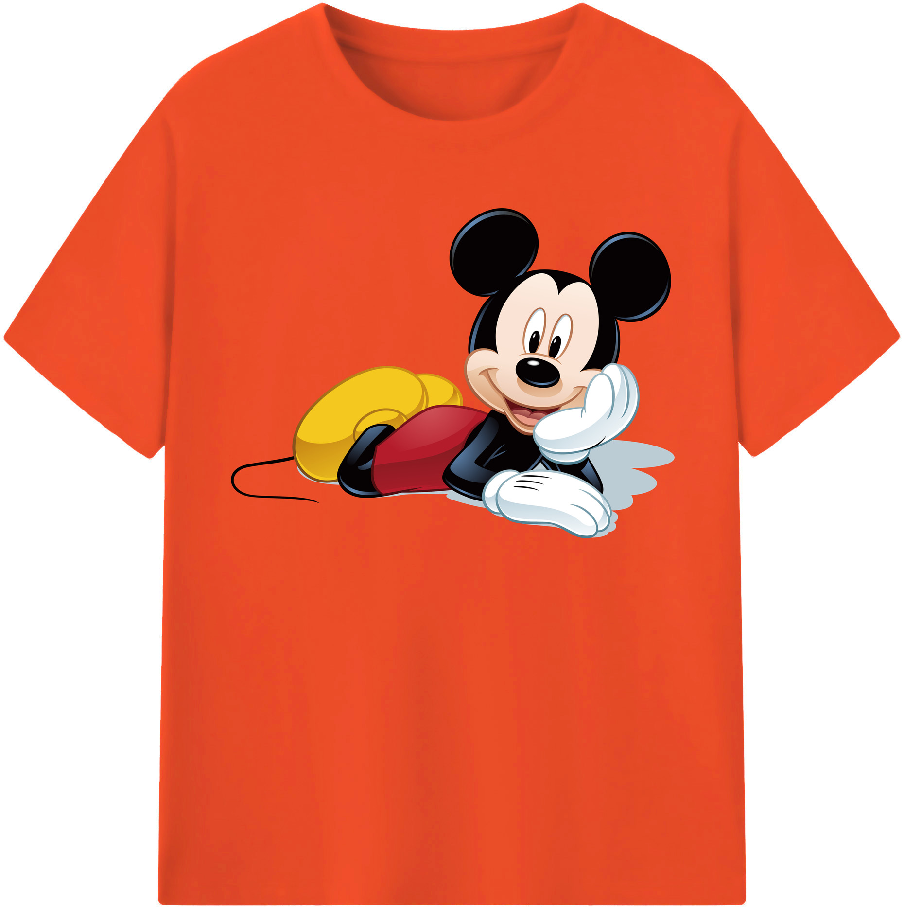 （画像用） ミッキーマウス Mickey Mouse 綿100％半袖Tシャツ（フロントプリント）