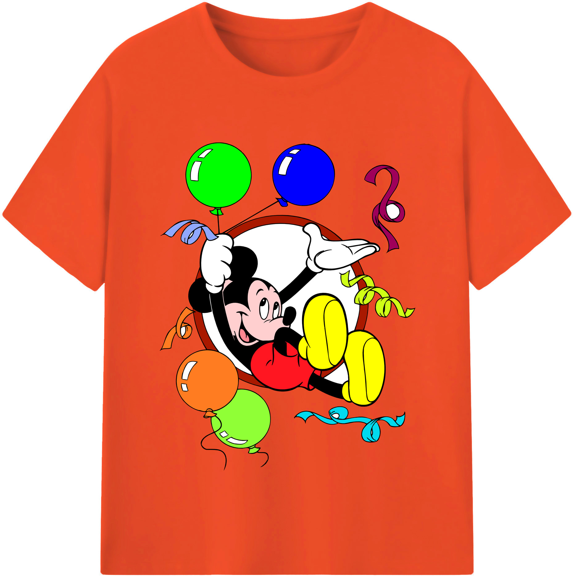 （画像用） ミッキーマウス Mickey Mouse 綿100％半袖Tシャツ（フロントプリント）