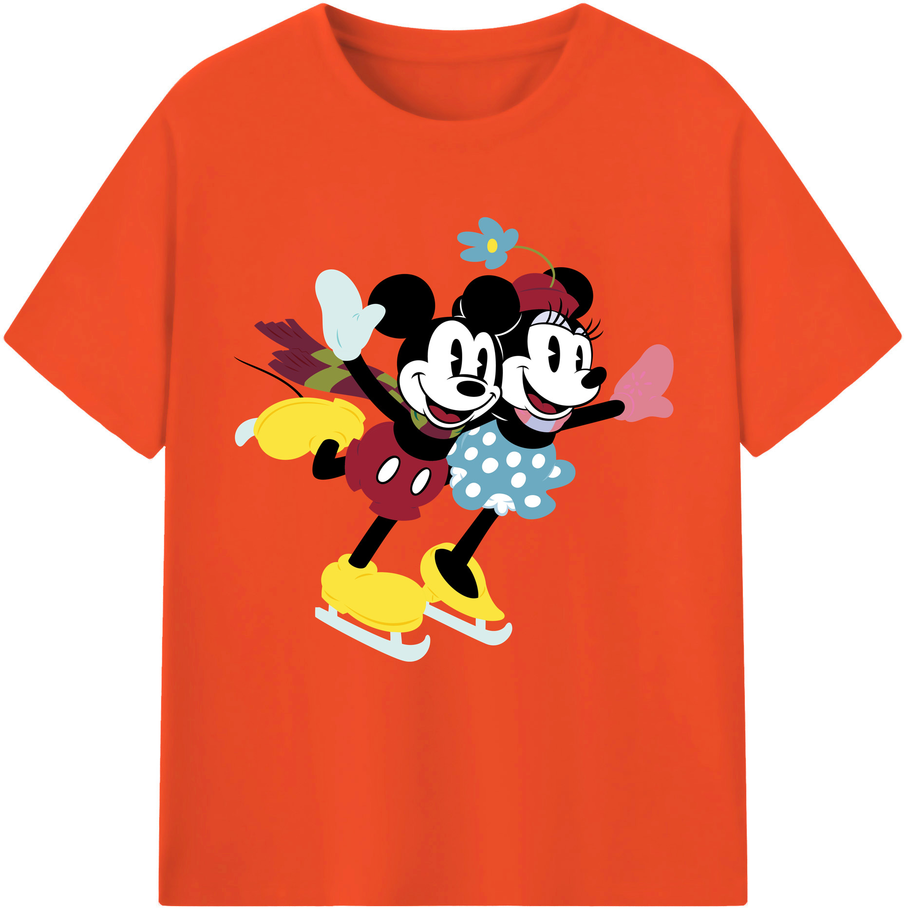 （画像用） ミッキーマウス Mickey Mouse 綿100％半袖Tシャツ（フロントプリント）