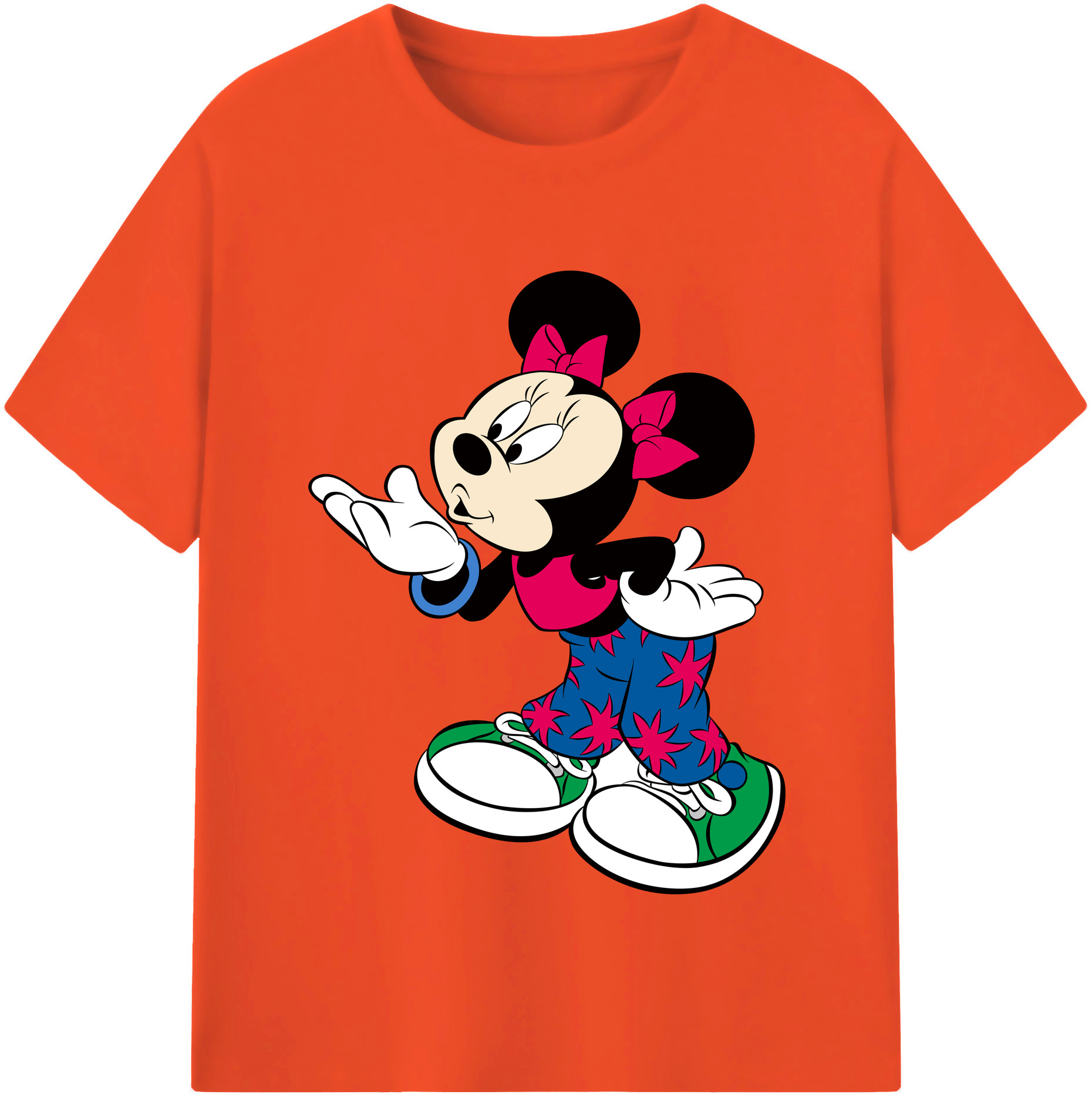 （画像用） ミッキーマウス Mickey Mouse 綿100％半袖Tシャツ（フロントプリント）