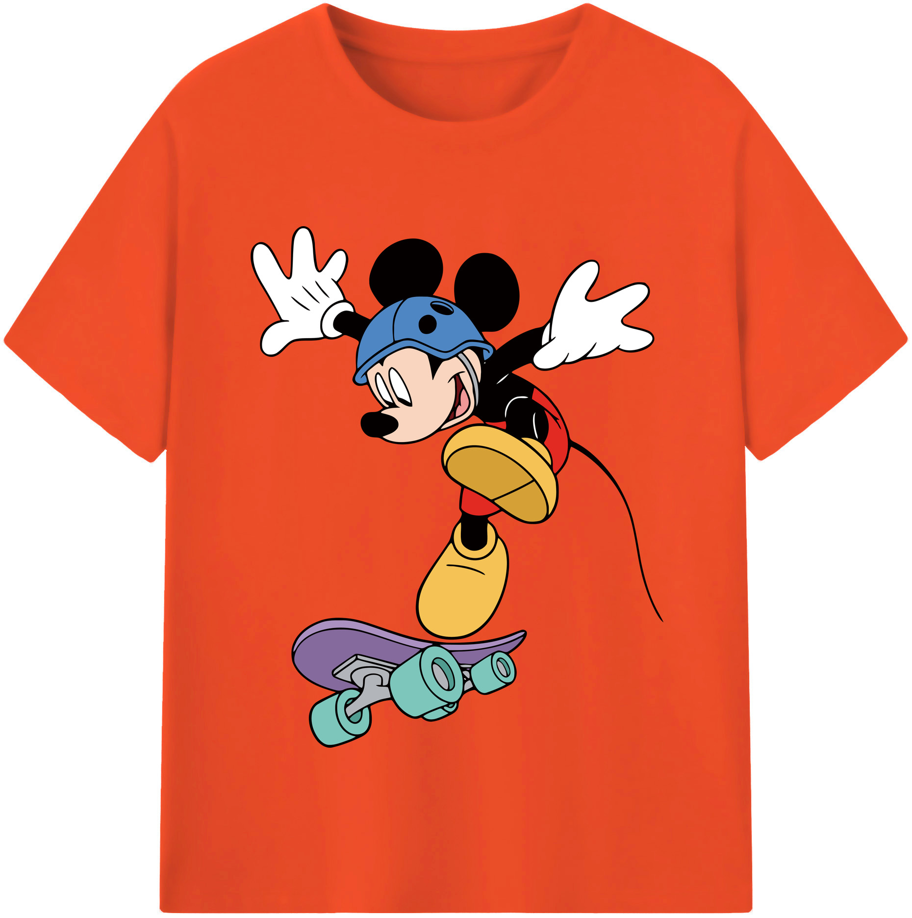 （画像用） ミッキーマウス Mickey Mouse 綿100％半袖Tシャツ（フロントプリント）