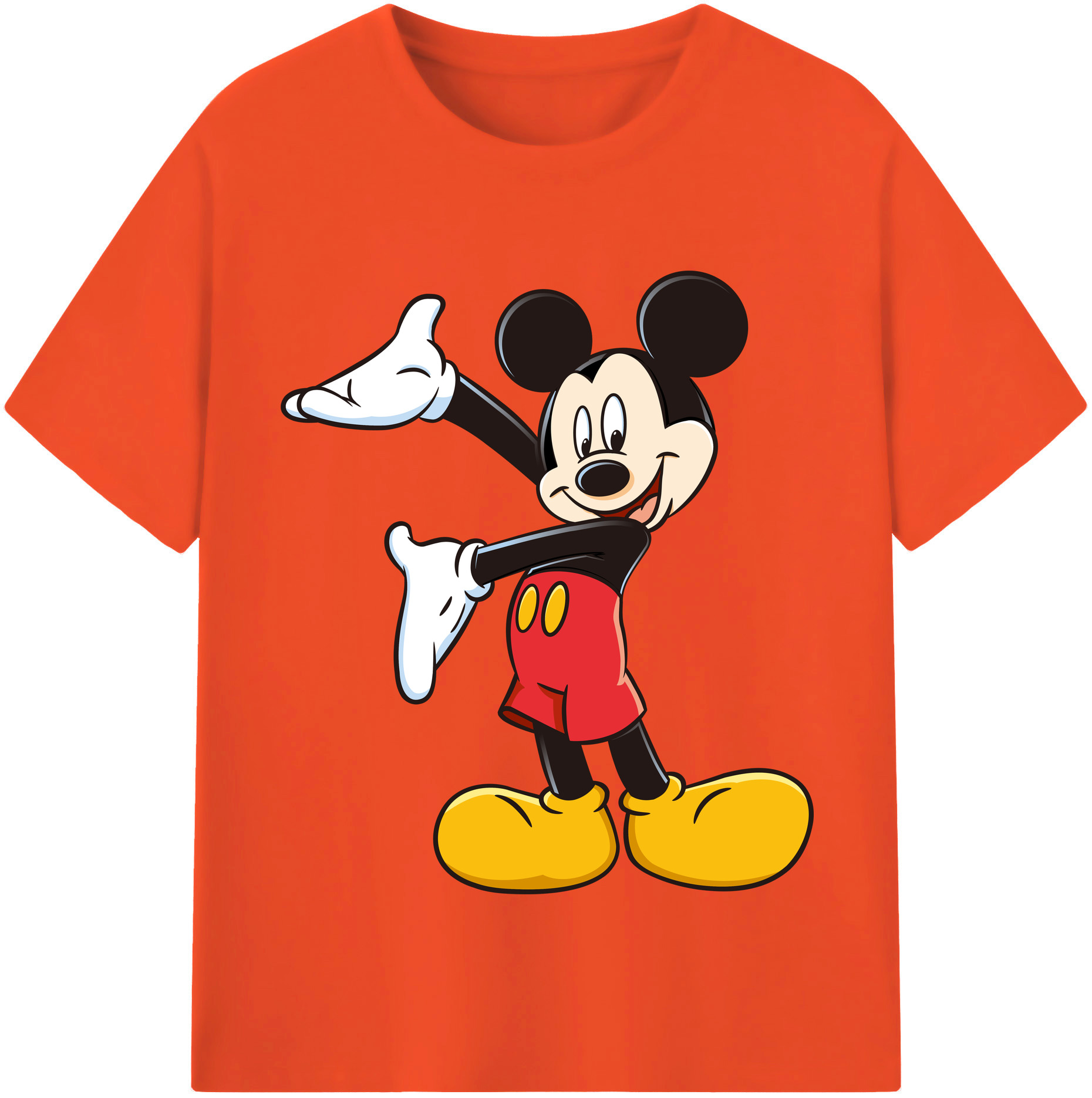 （画像用） ミッキーマウス Mickey Mouse 綿100％半袖Tシャツ（フロントプリント）