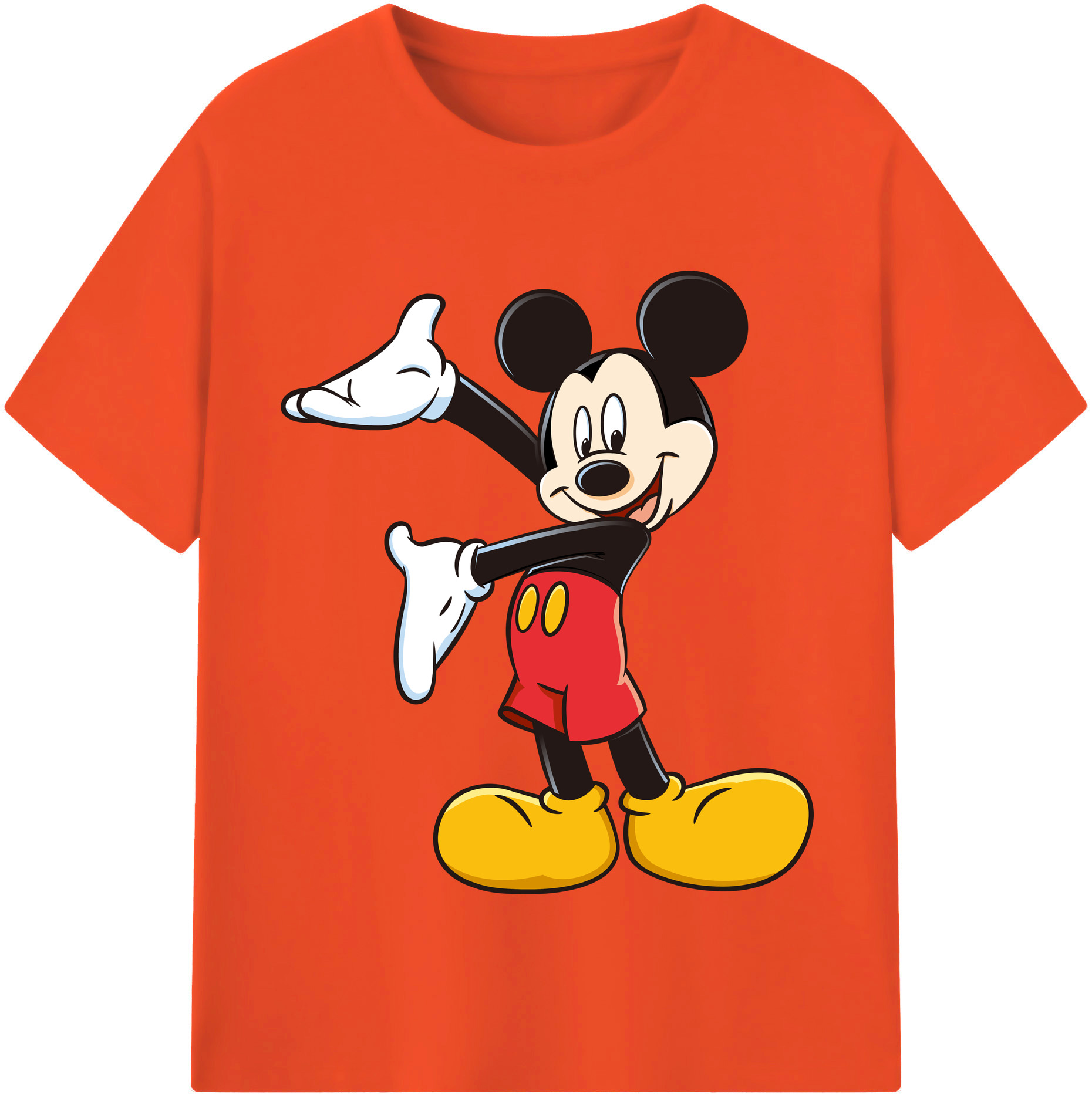 （画像用） ミッキーマウス Mickey Mouse 綿100％半袖Tシャツ（フロントプリント）