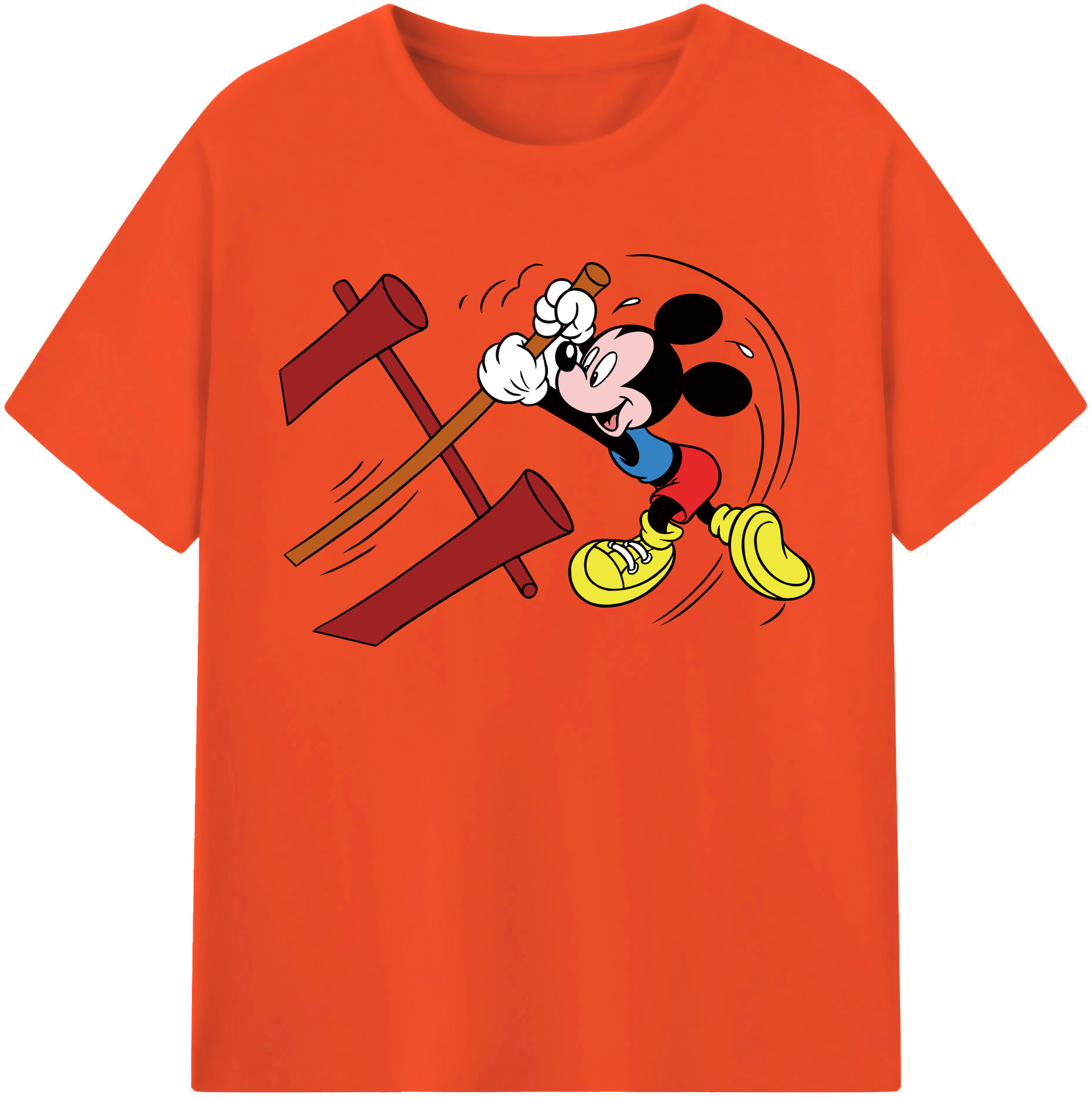 （画像用） ミッキーマウス Mickey Mouse 綿100％半袖Tシャツ（フロントプリント）