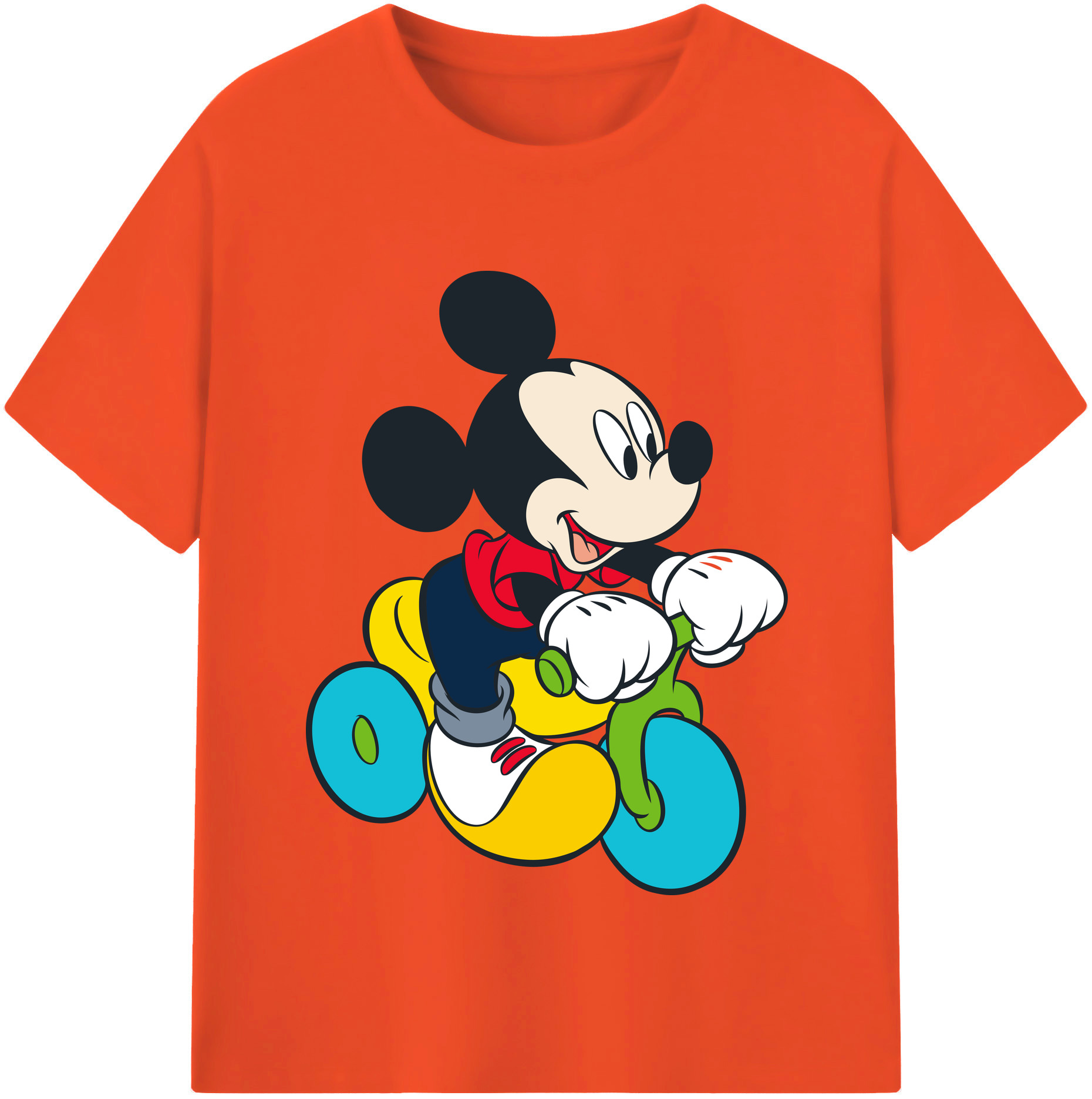 （画像用） ミッキーマウス Mickey Mouse 綿100％半袖Tシャツ（フロントプリント）
