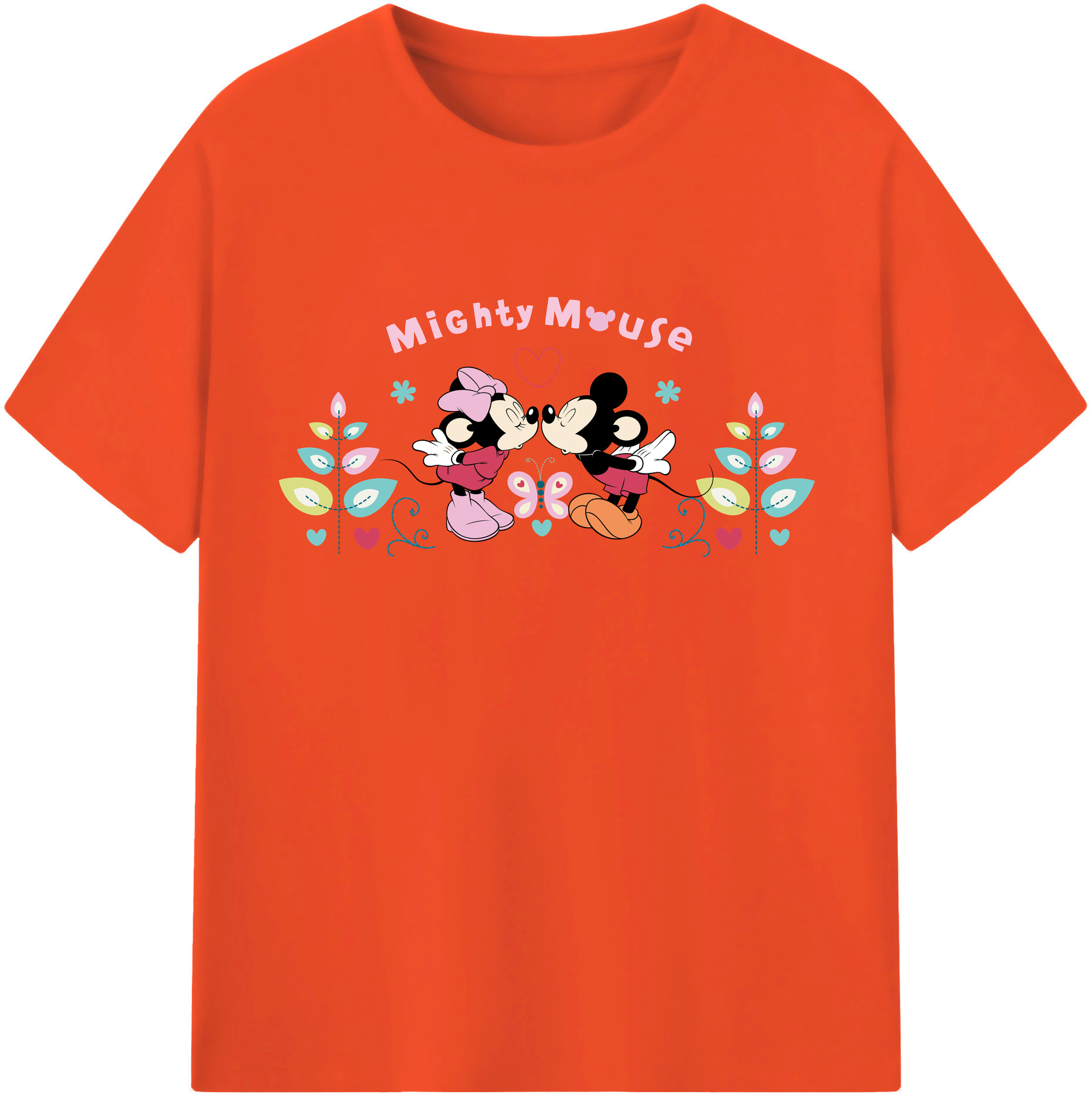 （画像用） ミッキーマウス Mickey Mouse 綿100％半袖Tシャツ（フロントプリント）