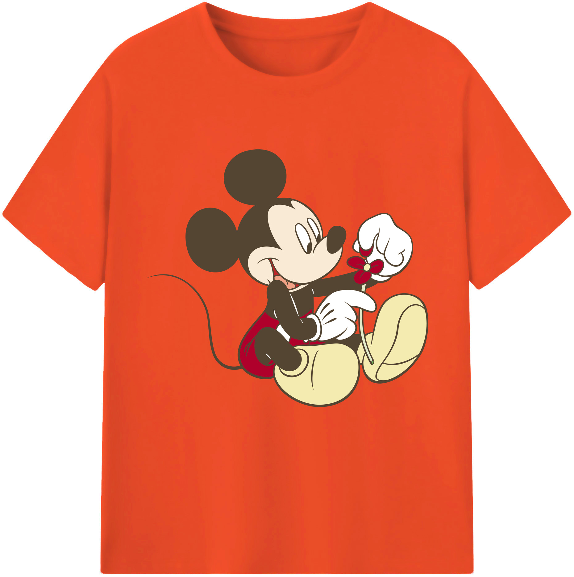 （画像用） ミッキーマウス Mickey Mouse 綿100％半袖Tシャツ（フロントプリント）