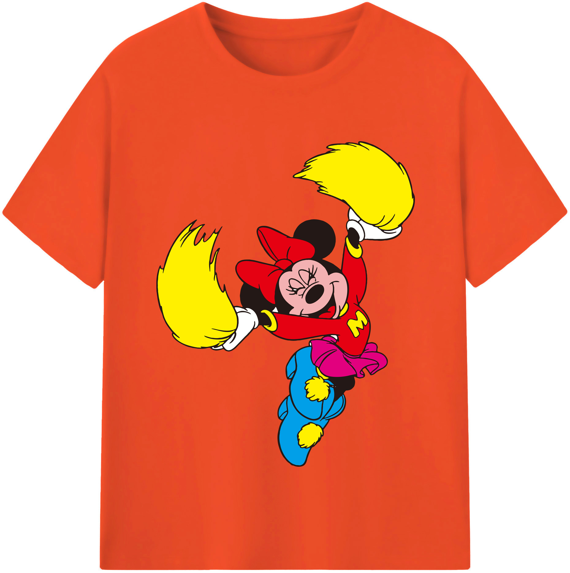 （画像用） ミッキーマウス Mickey Mouse 綿100％半袖Tシャツ（フロントプリント）