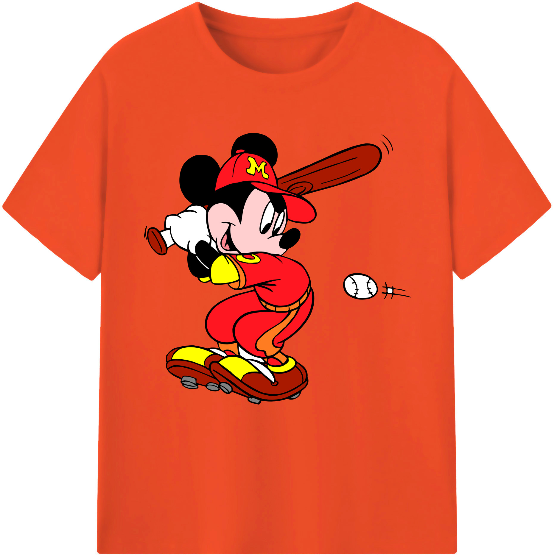 （画像用） ミッキーマウス Mickey Mouse 綿100％半袖Tシャツ（フロントプリント）