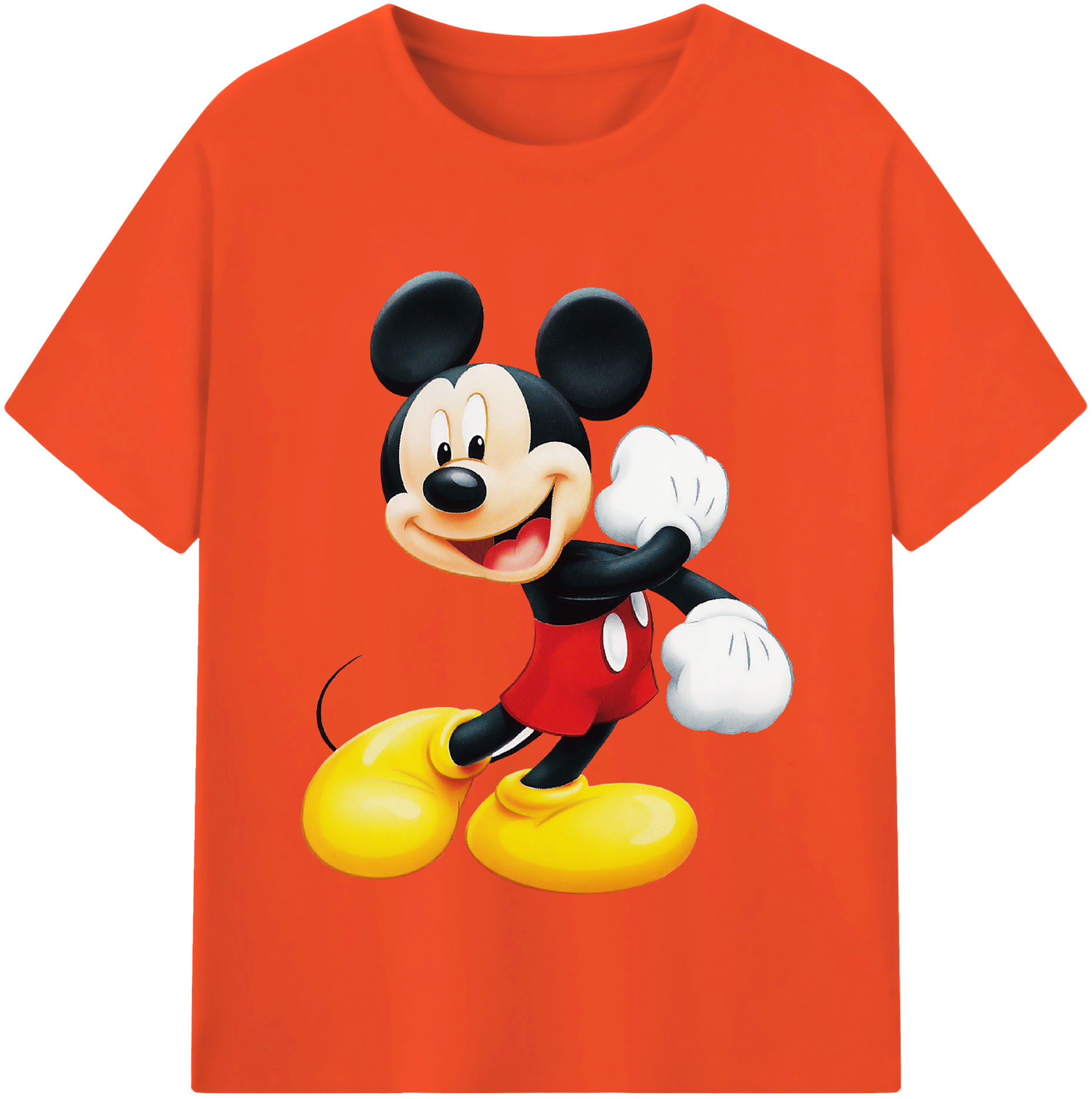 （画像用） ミッキーマウス Mickey Mouse 綿100％半袖Tシャツ（フロントプリント）