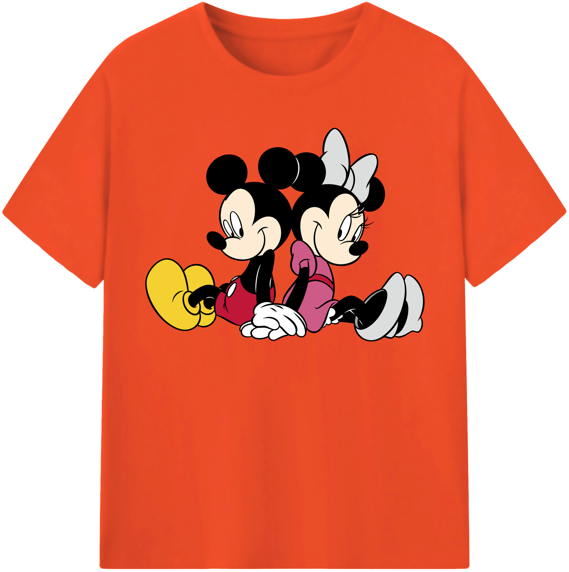 （画像用） ミッキーマウス Mickey Mouse 綿100％半袖Tシャツ（フロントプリント）