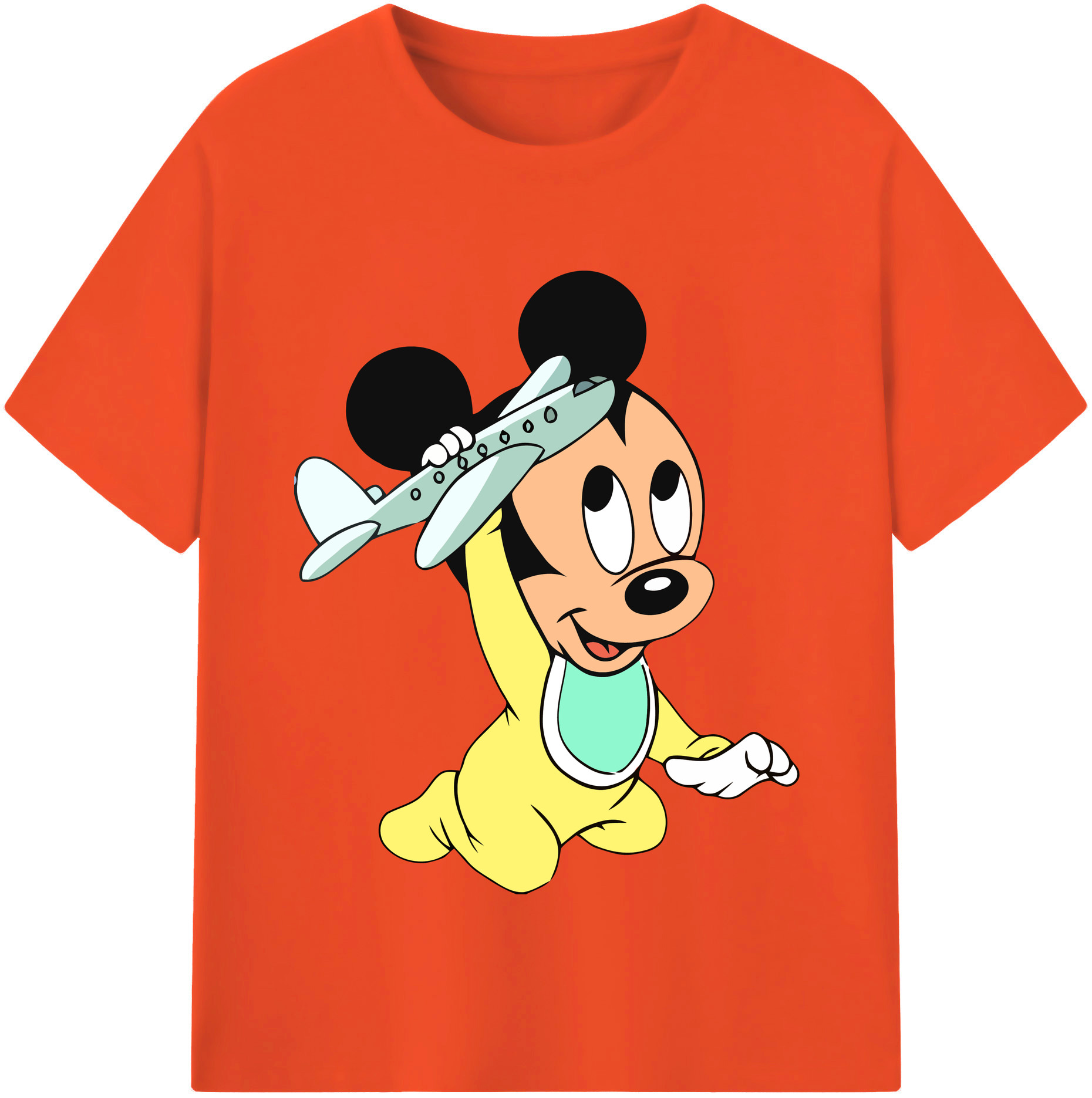 （画像用） ミッキーマウス Mickey Mouse 綿100％半袖Tシャツ（フロントプリント）