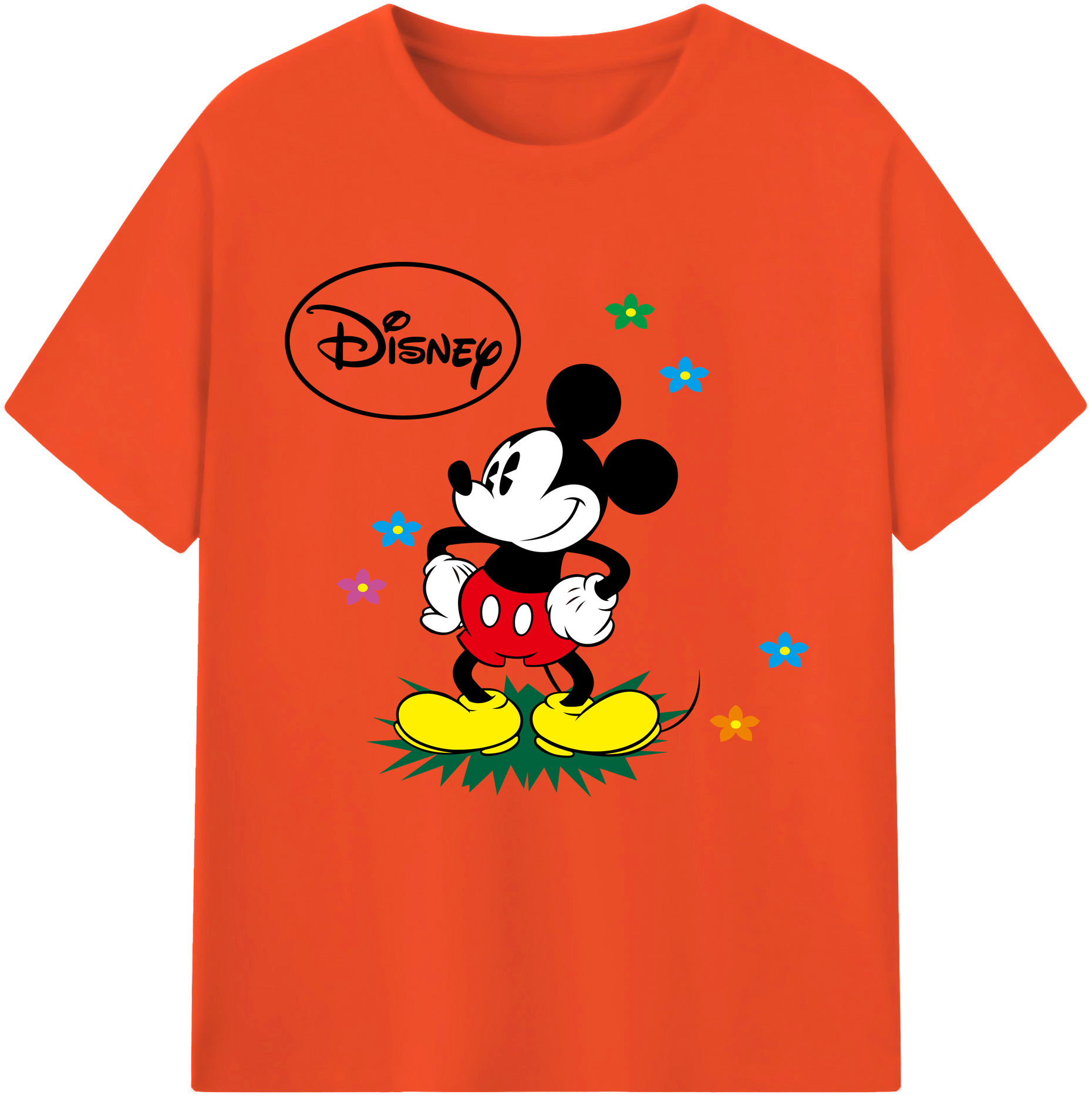 （画像用） ミッキーマウス Mickey Mouse 綿100％半袖Tシャツ（フロントプリント）