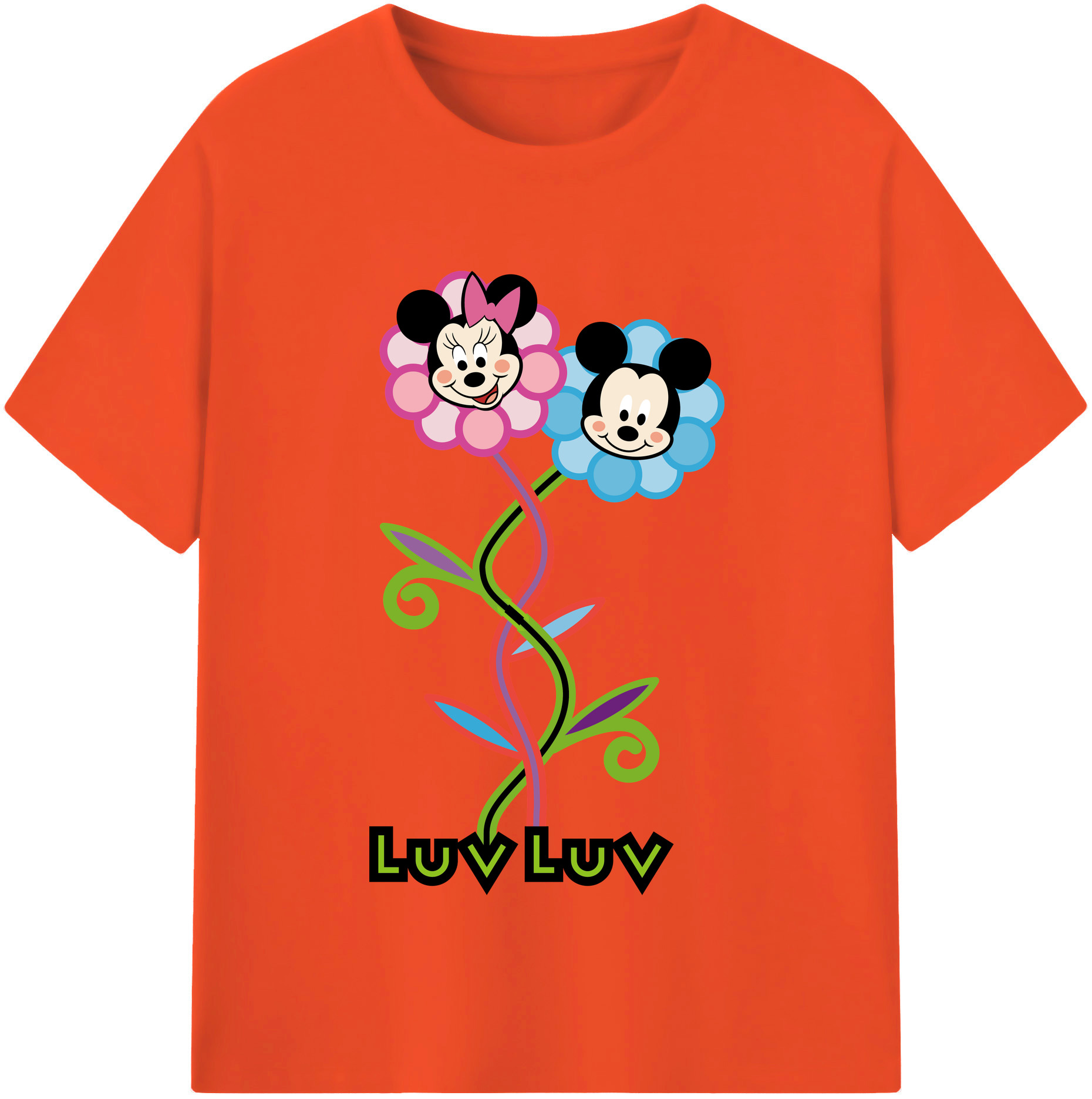 （画像用） ミッキーマウス Mickey Mouse 綿100％半袖Tシャツ（フロントプリント）