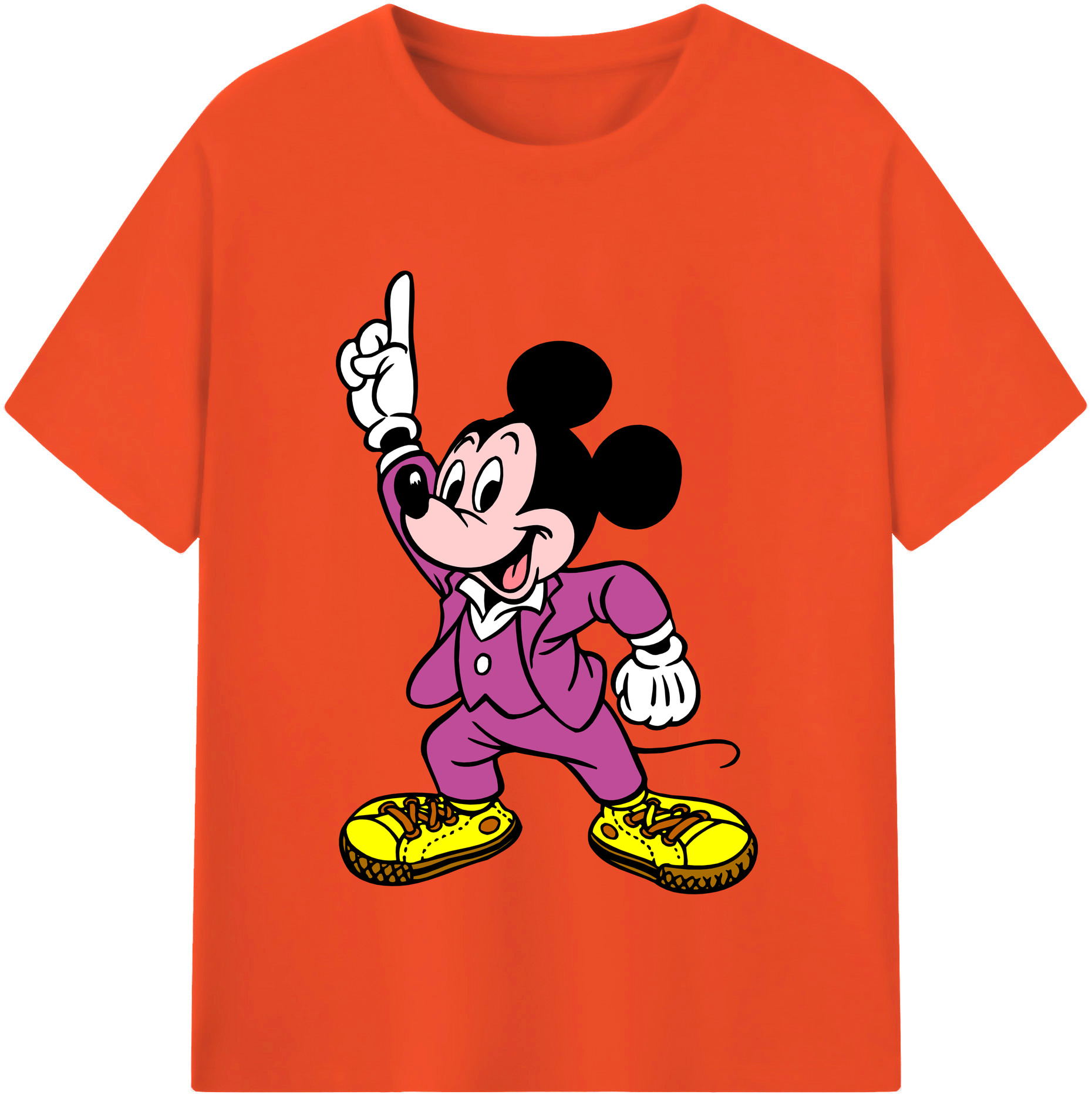 （画像用） ミッキーマウス Mickey Mouse 綿100％半袖Tシャツ（フロントプリント）