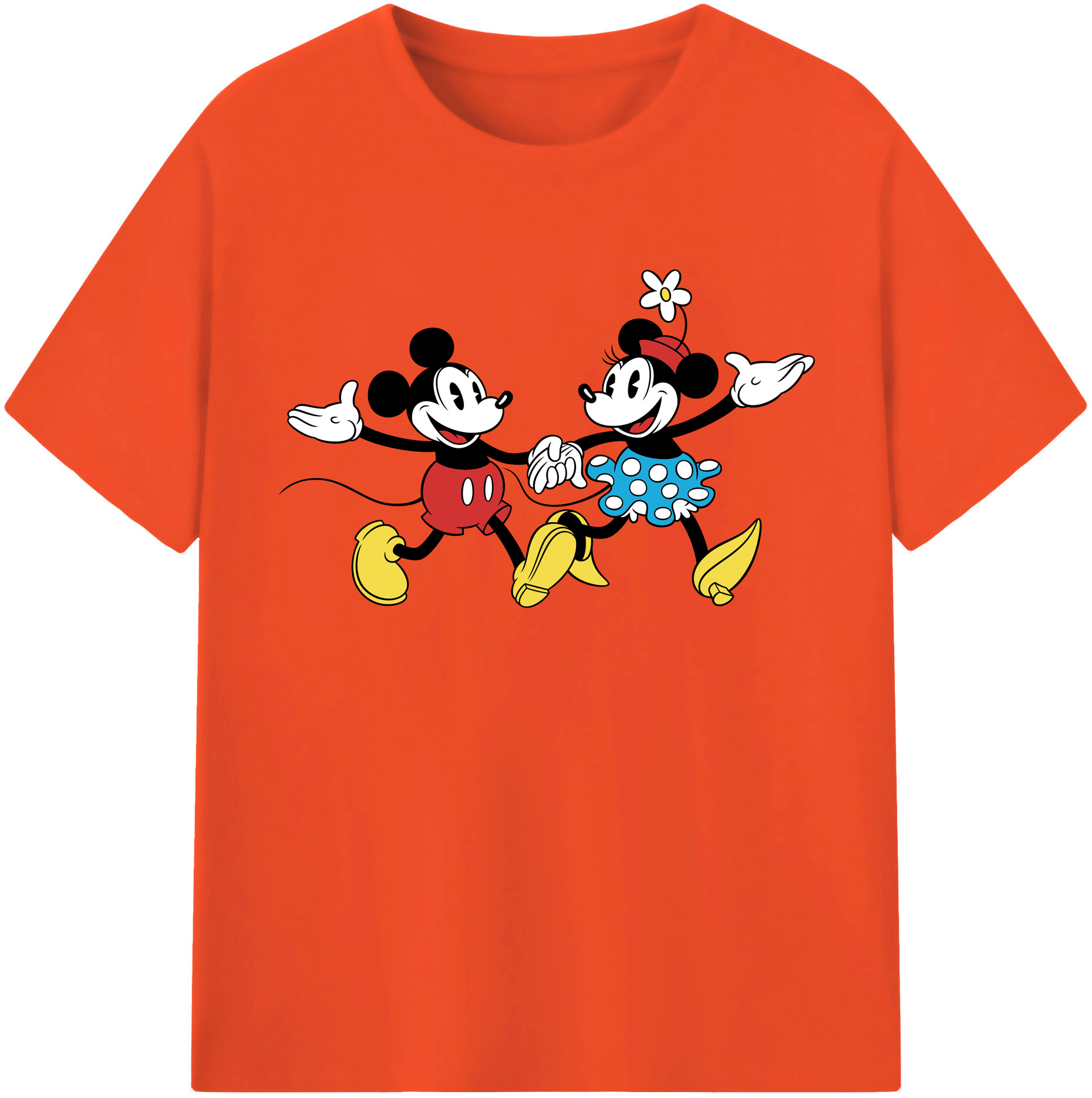 （画像用） ミッキーマウス Mickey Mouse 綿100％半袖Tシャツ（フロントプリント）