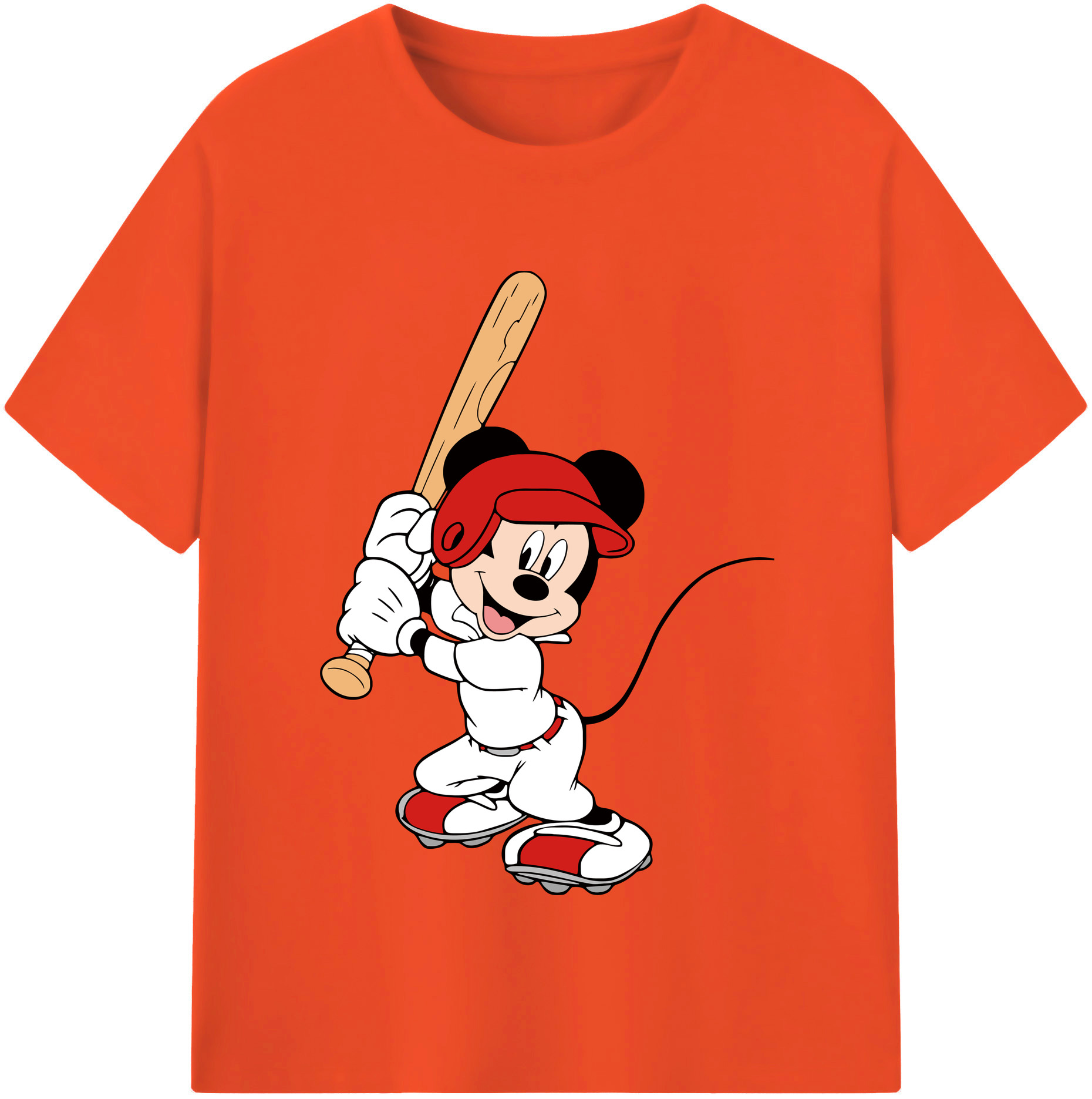 （画像用） ミッキーマウス Mickey Mouse 綿100％半袖Tシャツ（フロントプリント）
