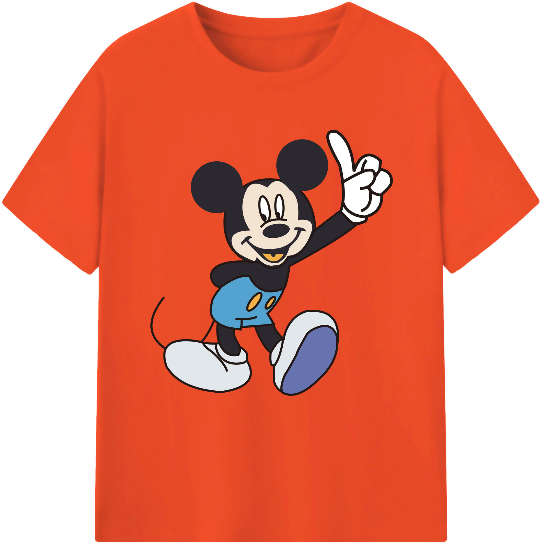 （画像用） ミッキーマウス Mickey Mouse 綿100％半袖Tシャツ（フロントプリント）