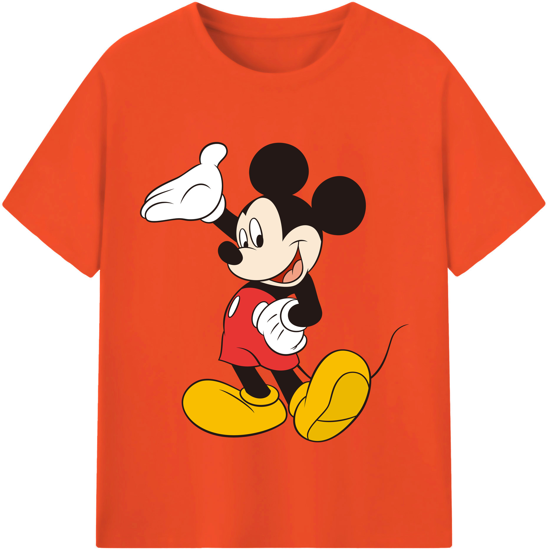 （画像用） ミッキーマウス Mickey Mouse 綿100％半袖Tシャツ（フロントプリント）