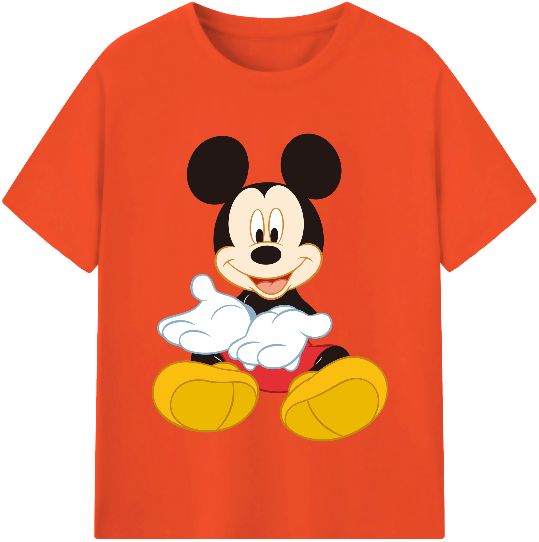 （画像用） ミッキーマウス Mickey Mouse 綿100％半袖Tシャツ（フロントプリント）