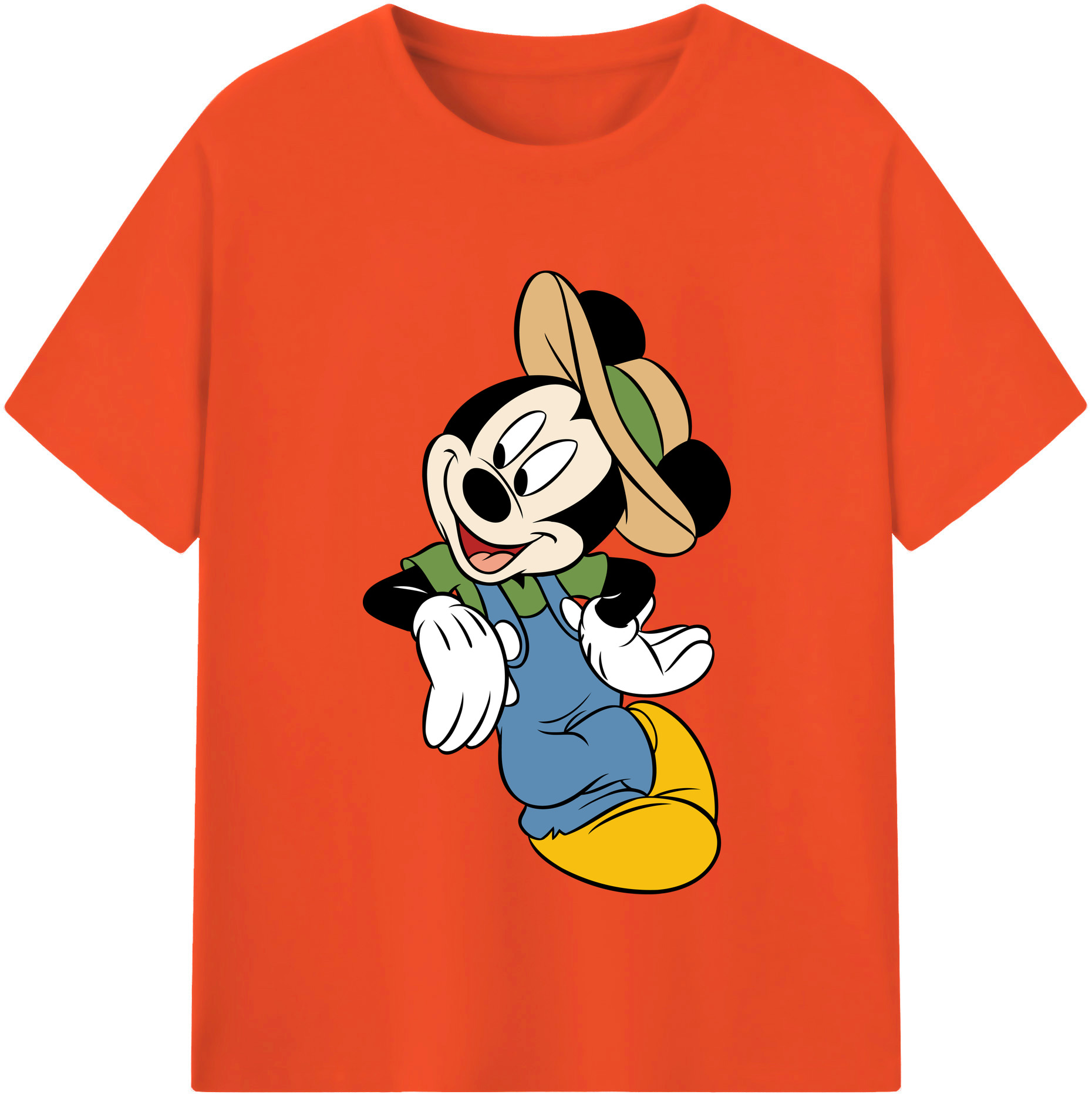 （画像用） ミッキーマウス Mickey Mouse 綿100％半袖Tシャツ（フロントプリント）