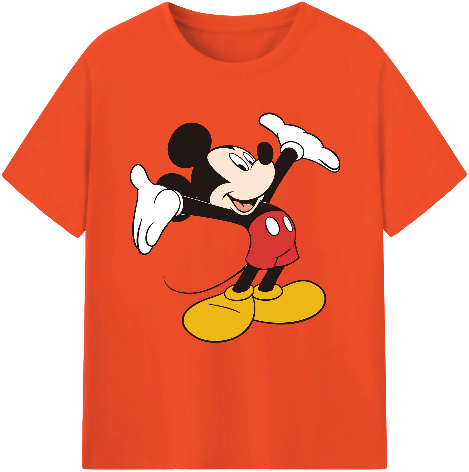 （画像用） ミッキーマウス Mickey Mouse 綿100％半袖Tシャツ（フロントプリント）