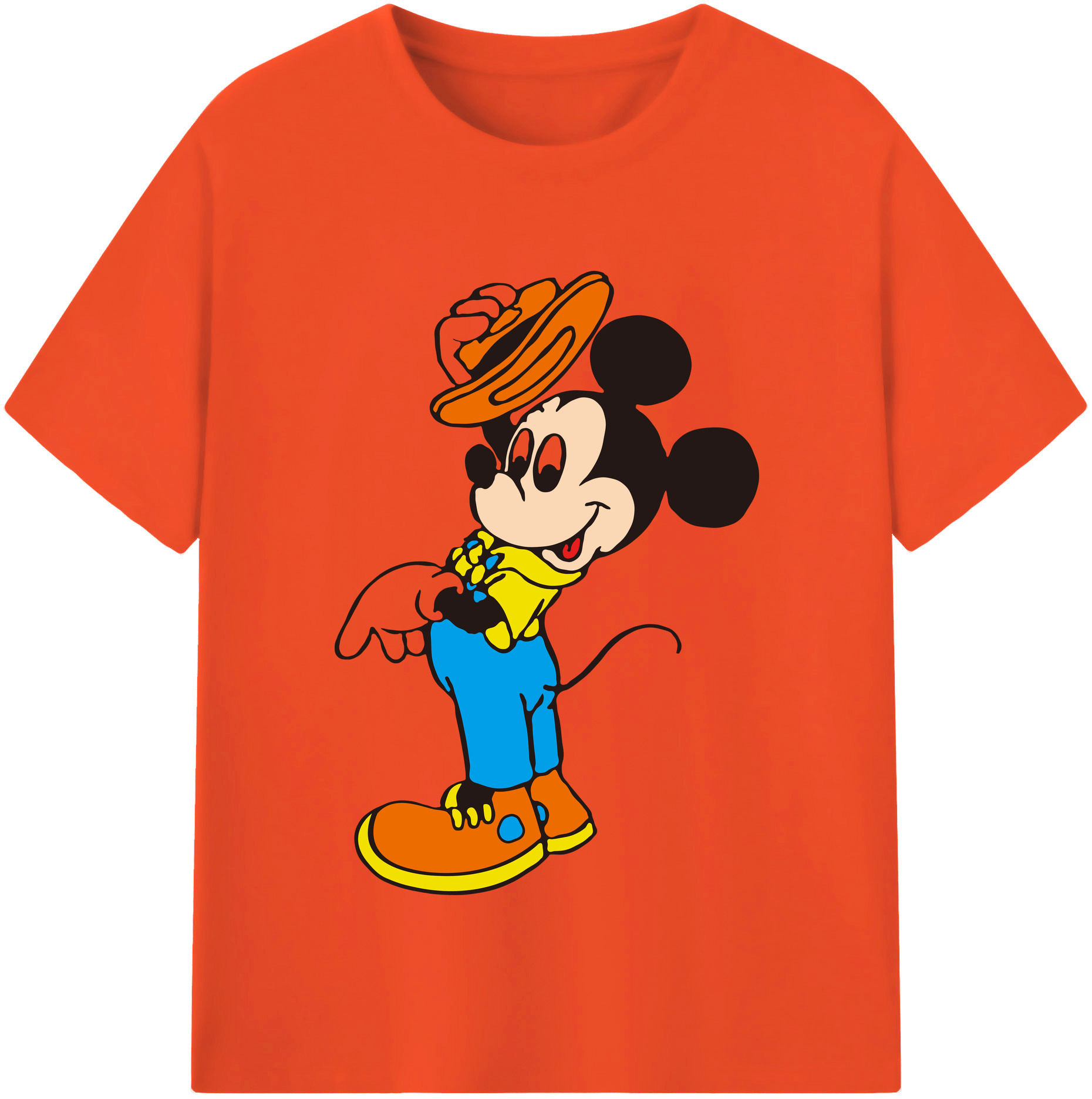 （画像用） ミッキーマウス Mickey Mouse 綿100％半袖Tシャツ（フロントプリント）