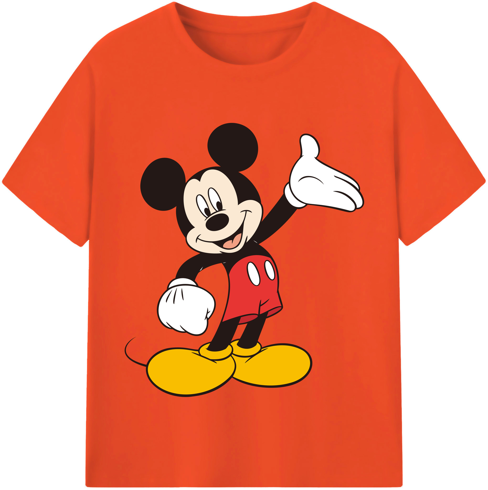 （画像用） ミッキーマウス Mickey Mouse 綿100％半袖Tシャツ（フロントプリント）