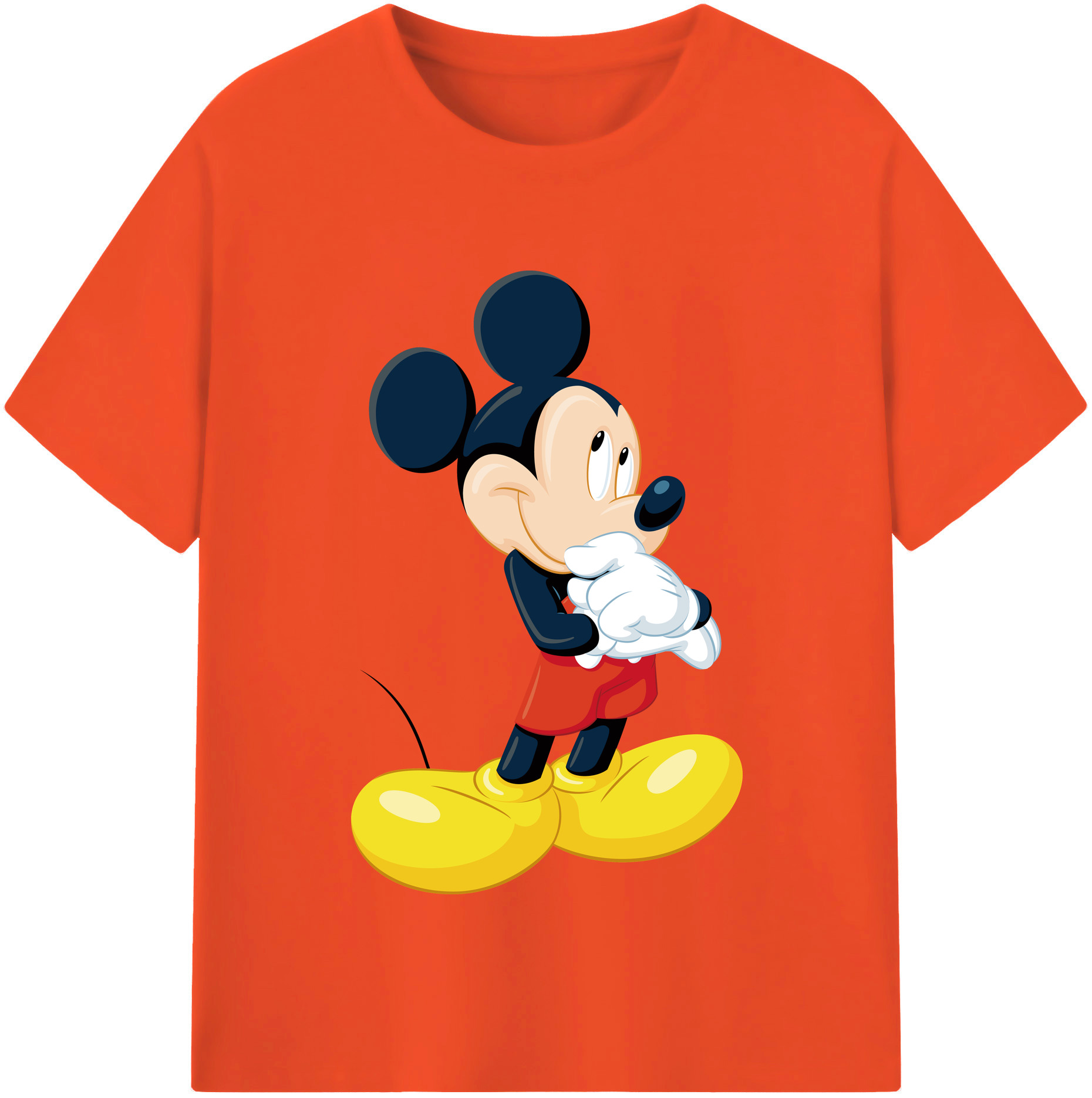 （画像用） ミッキーマウス Mickey Mouse 綿100％半袖Tシャツ（フロントプリント）