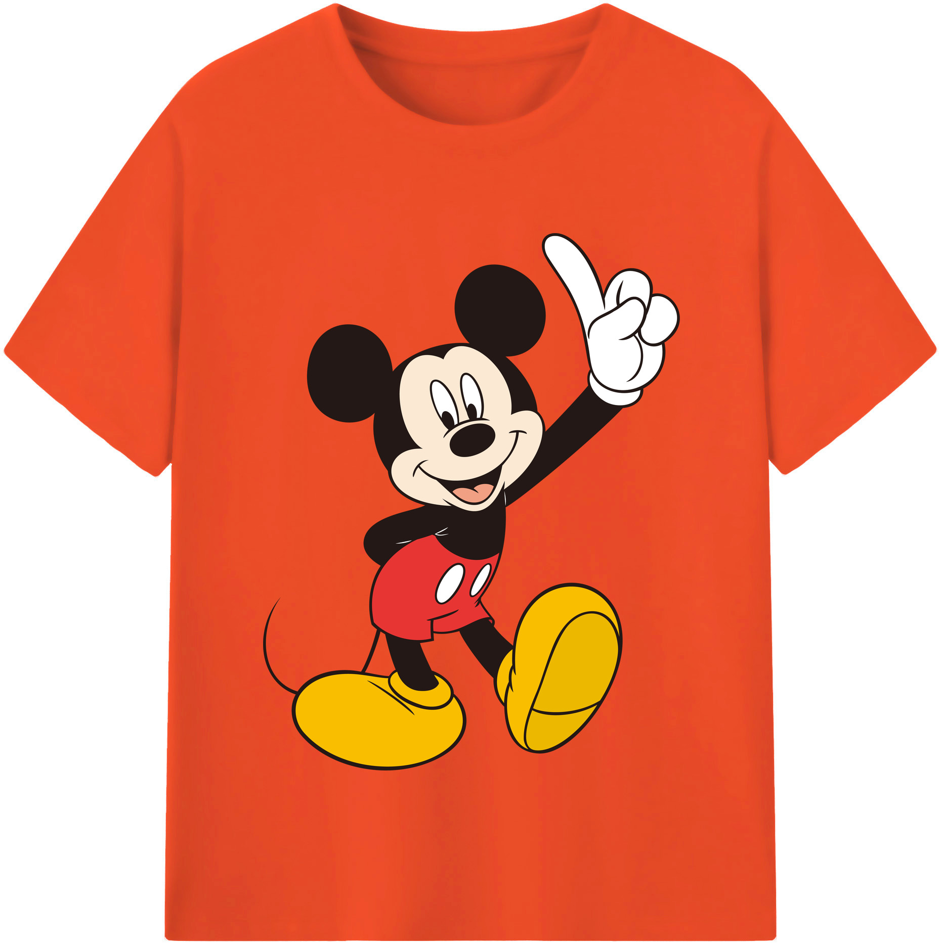 （画像用） ミッキーマウス Mickey Mouse 綿100％半袖Tシャツ（フロントプリント）