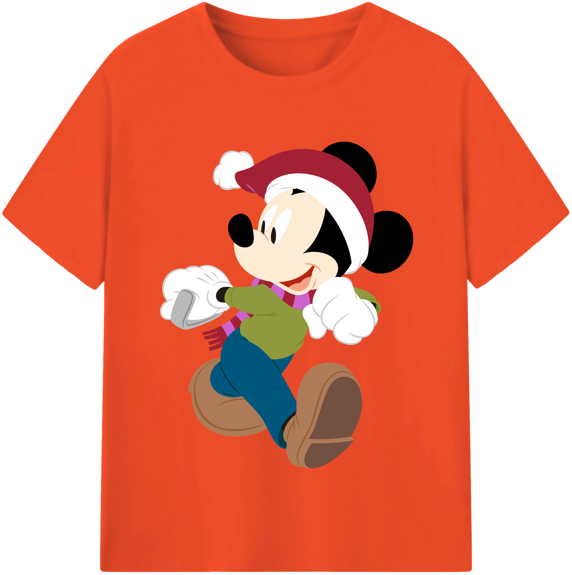 （画像用） ミッキーマウス Mickey Mouse 綿100％半袖Tシャツ（フロントプリント）