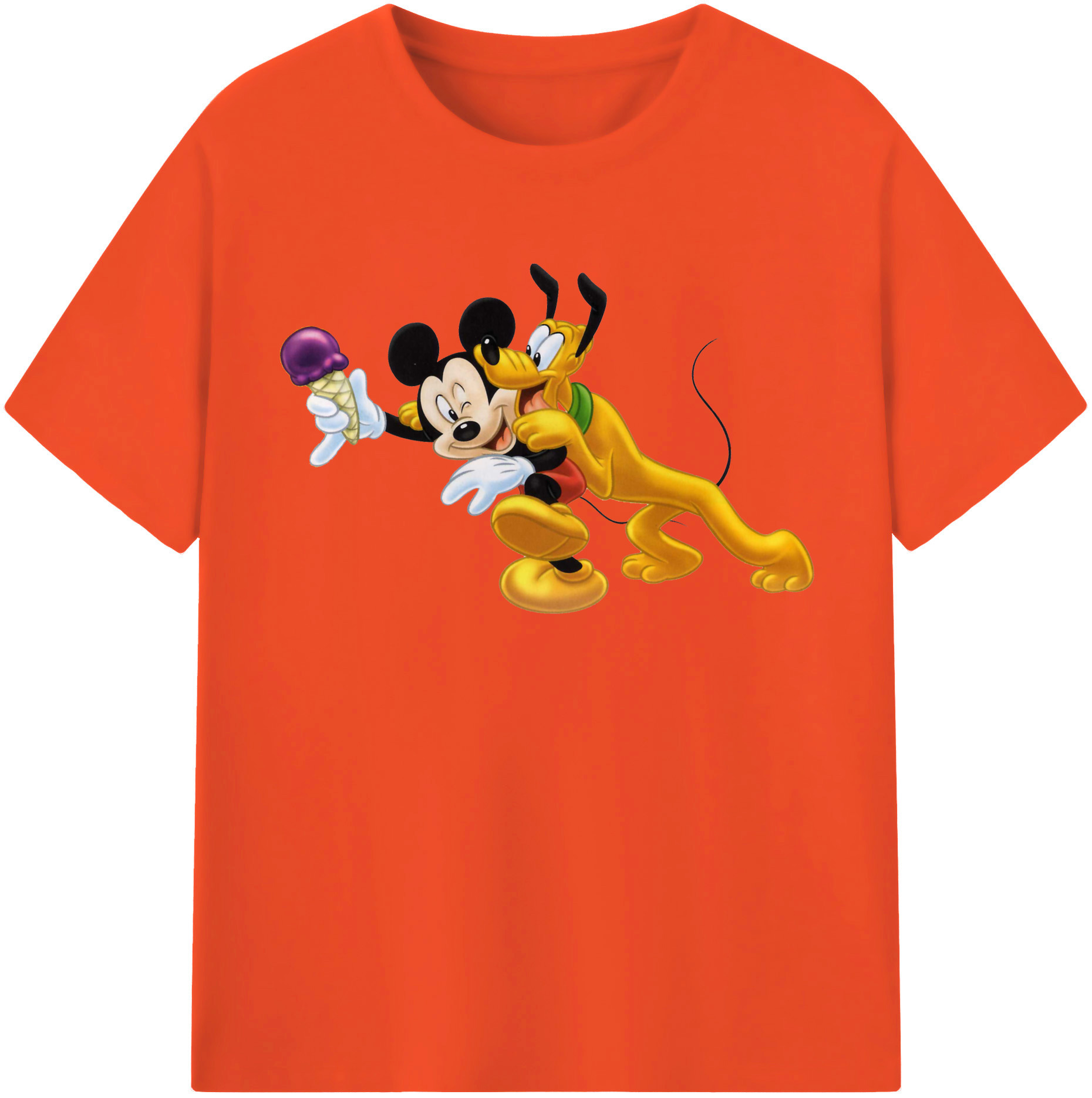 （画像用） ミッキーマウス Mickey Mouse 綿100％半袖Tシャツ（フロントプリント）