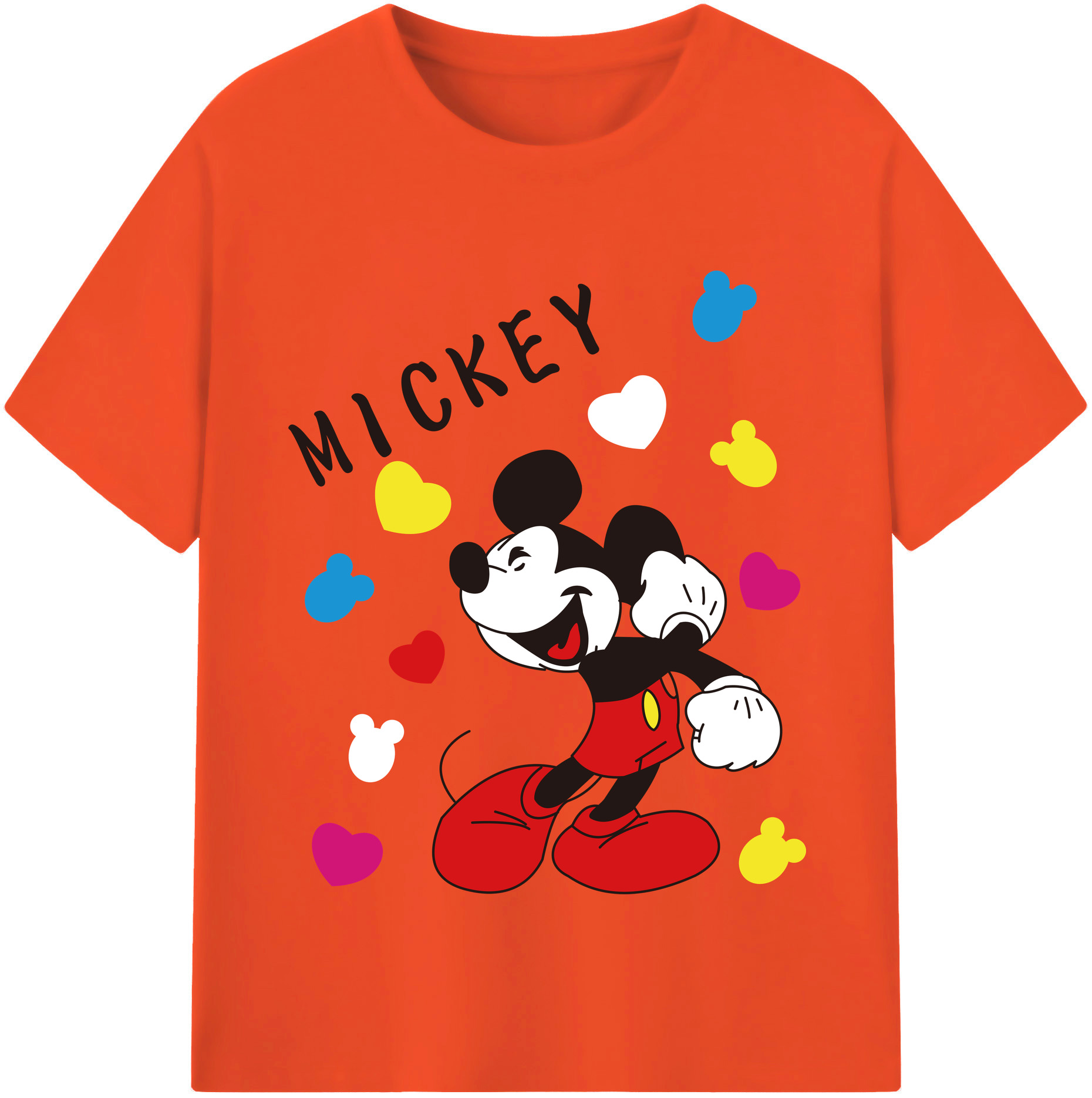 （画像用） ミッキーマウス Mickey Mouse 綿100％半袖Tシャツ（フロントプリント）