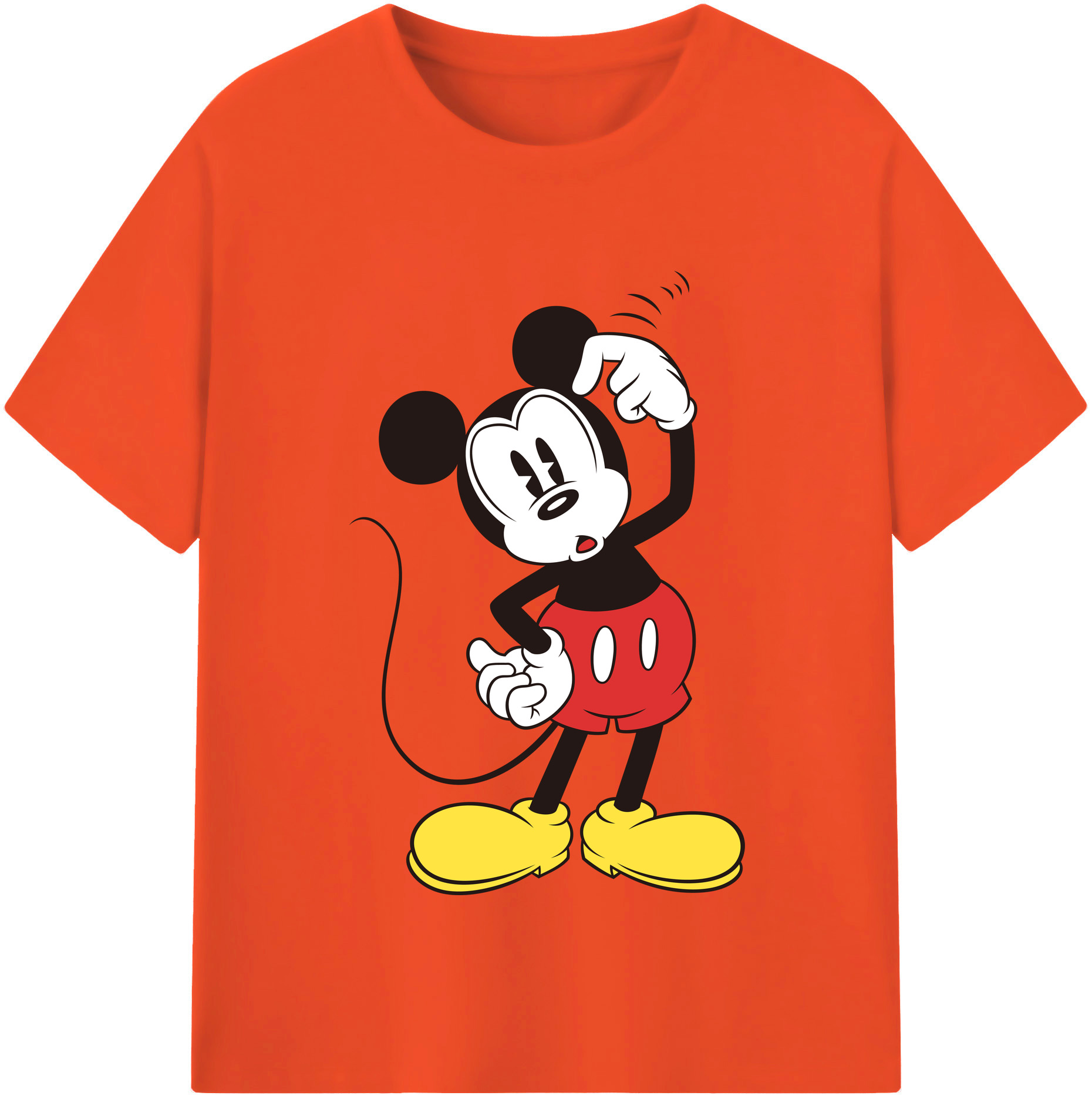 （画像用） ミッキーマウス Mickey Mouse 綿100％半袖Tシャツ（フロントプリント）