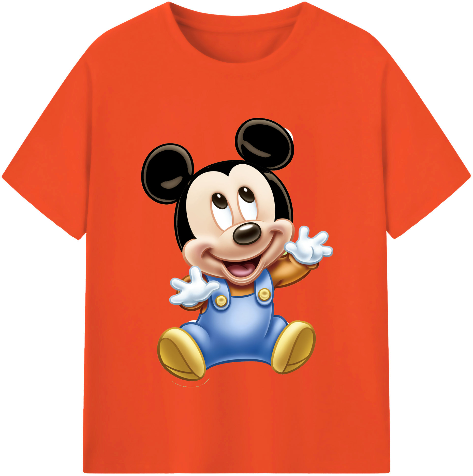 （画像用） ミッキーマウス Mickey Mouse 綿100％半袖Tシャツ（フロントプリント）