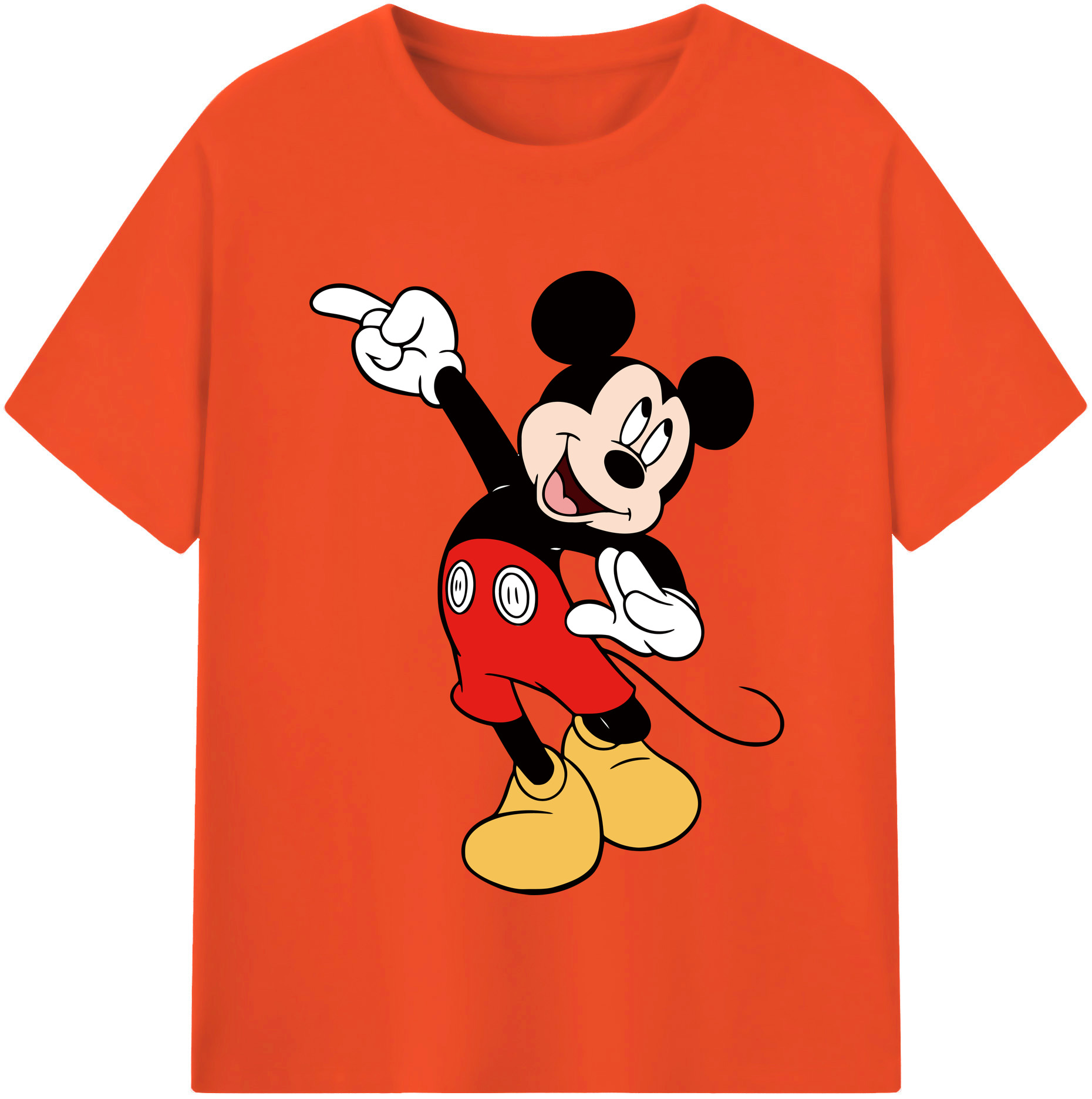 （画像用） ミッキーマウス Mickey Mouse 綿100％半袖Tシャツ（フロントプリント）