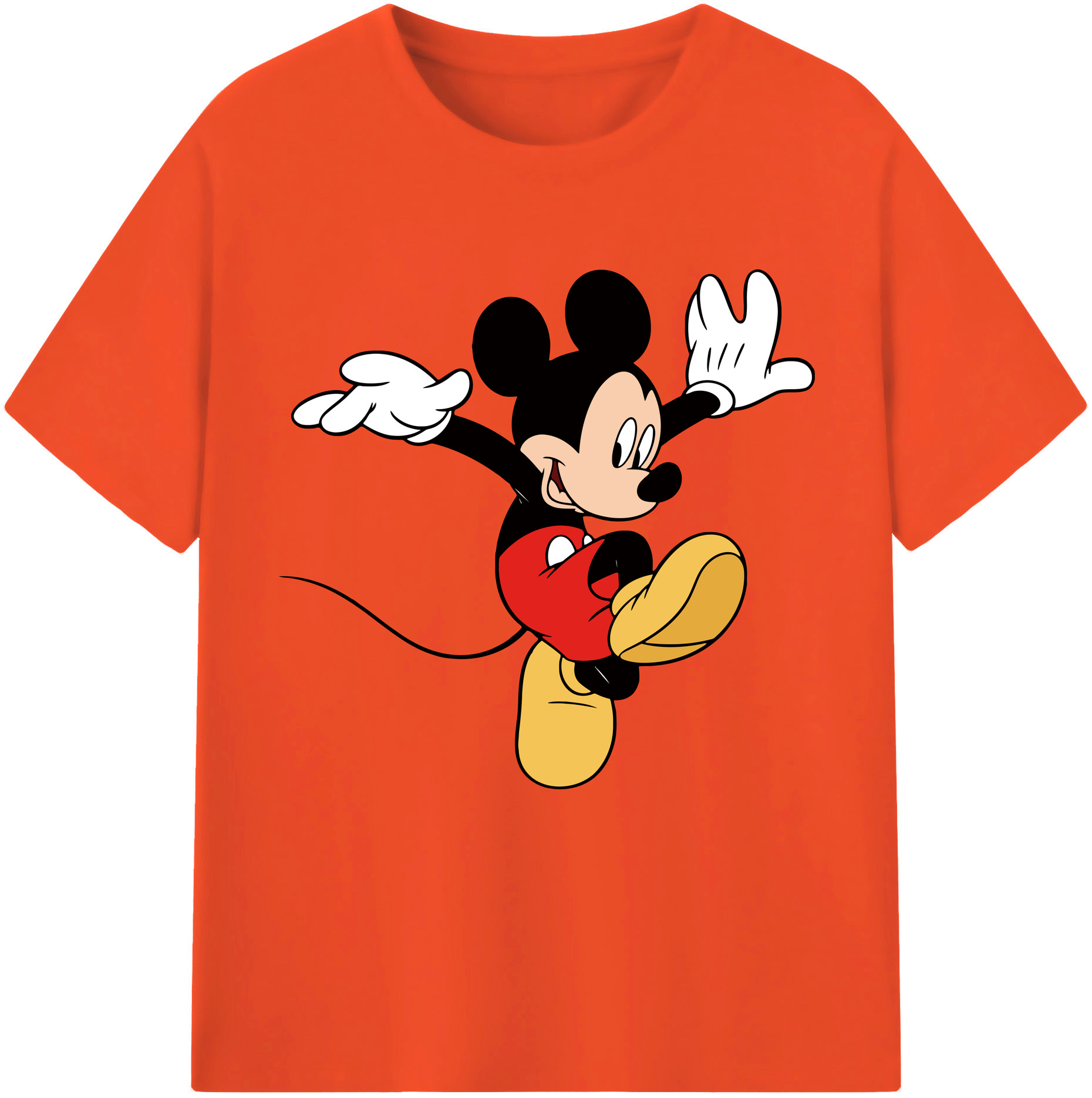 （画像用） ミッキーマウス Mickey Mouse 綿100％半袖Tシャツ（フロントプリント）