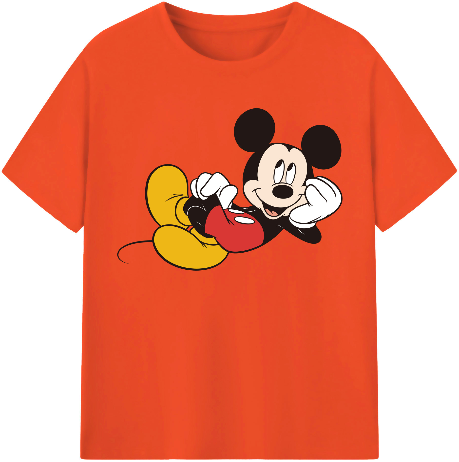 （画像用） ミッキーマウス Mickey Mouse 綿100％半袖Tシャツ（フロントプリント）