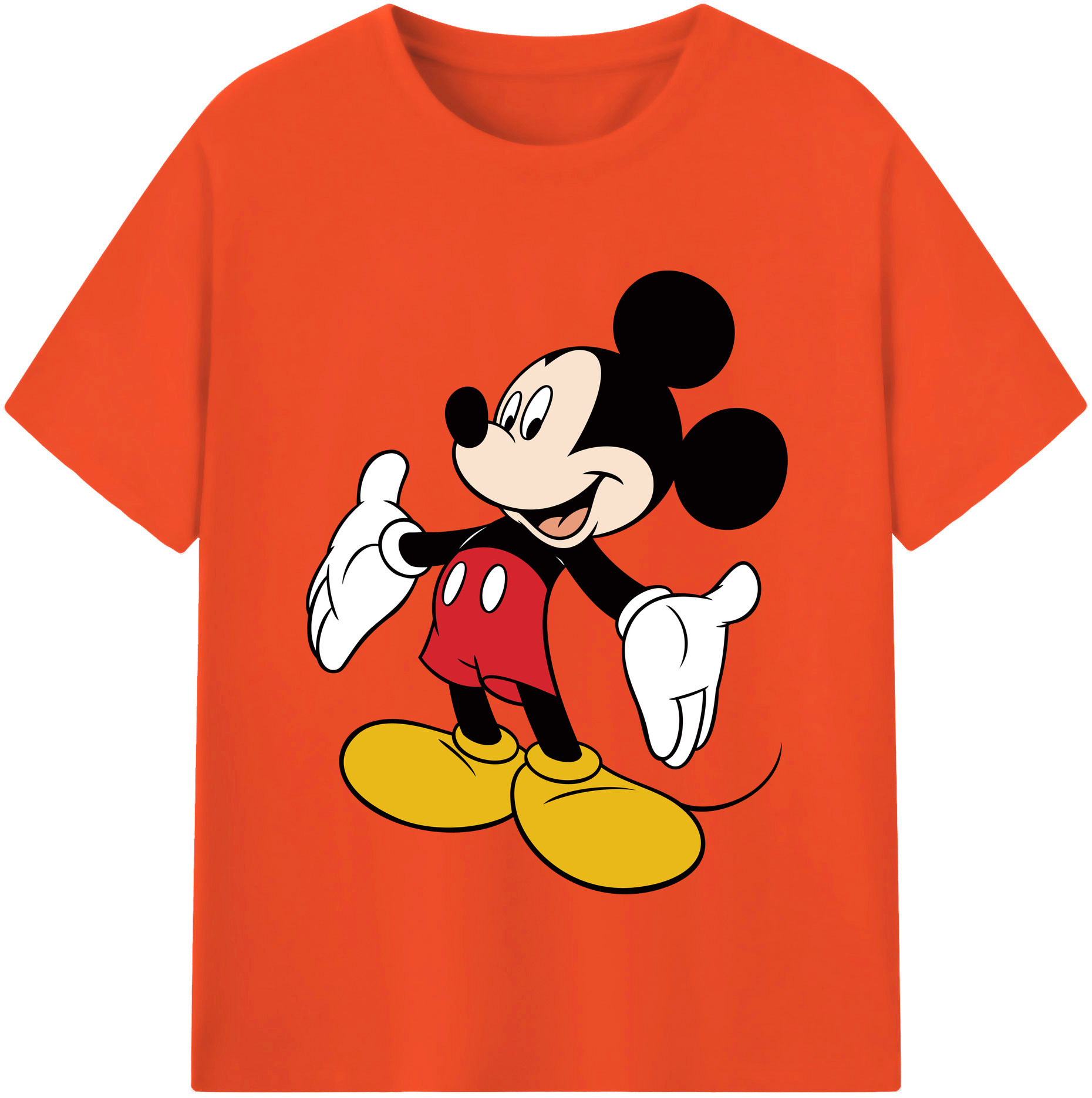 （画像用） ミッキーマウス Mickey Mouse 綿100％半袖Tシャツ（フロントプリント）