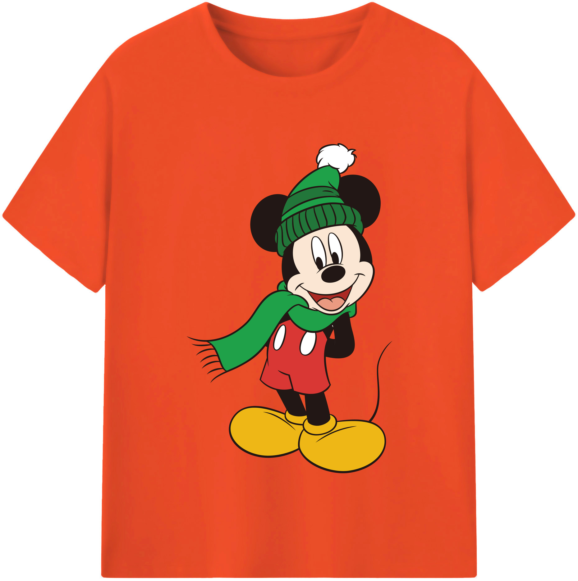 （画像用） ミッキーマウス Mickey Mouse 綿100％半袖Tシャツ（フロントプリント）