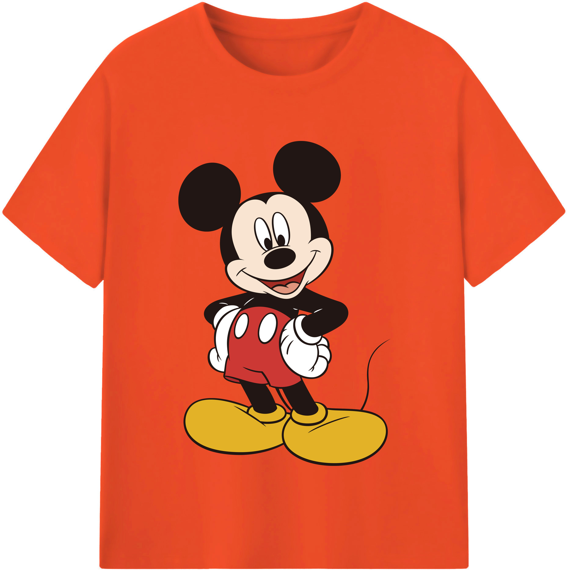 （画像用） ミッキーマウス Mickey Mouse 綿100％半袖Tシャツ（フロントプリント）