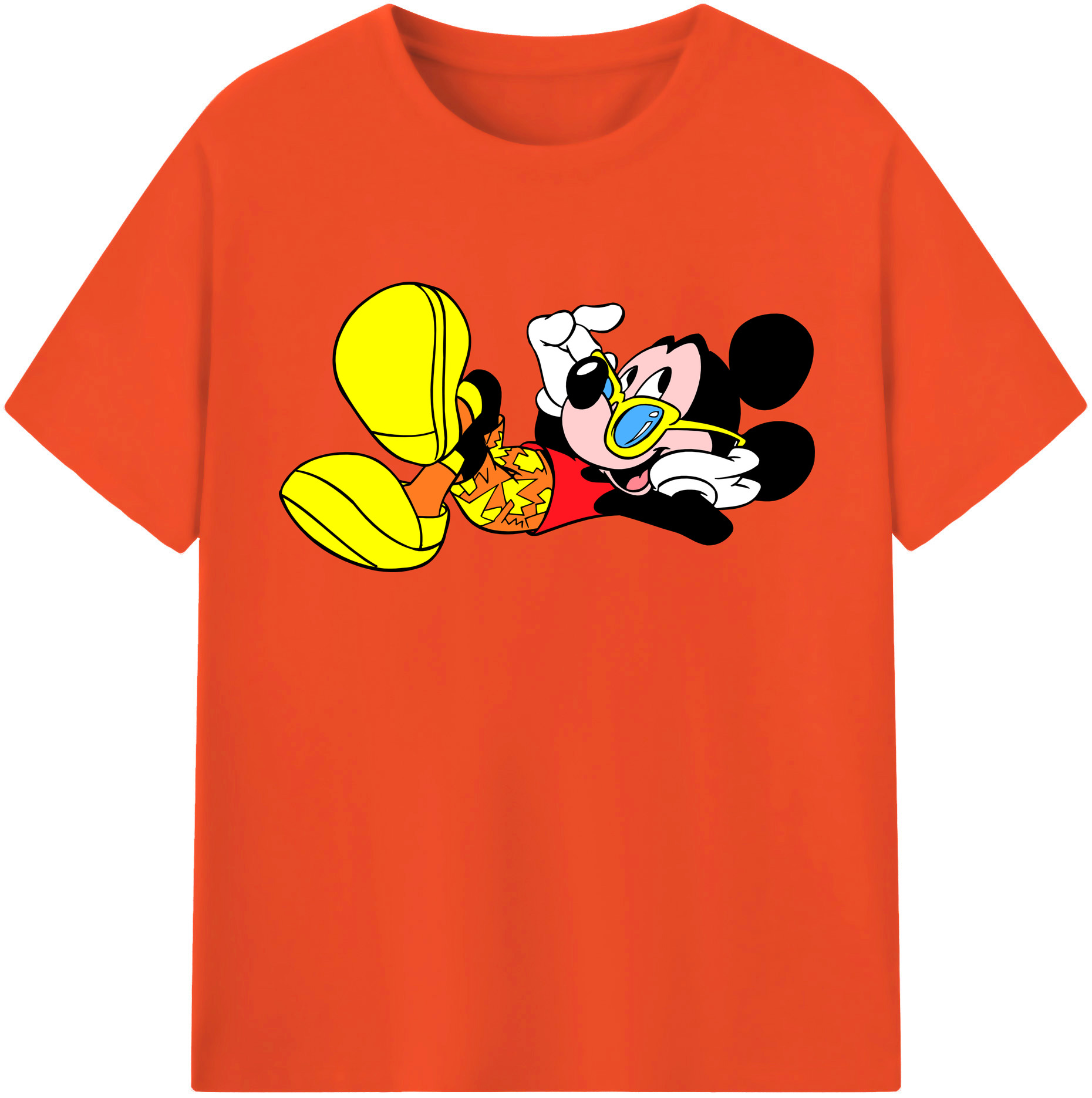 （画像用） ミッキーマウス Mickey Mouse 綿100％半袖Tシャツ（フロントプリント）