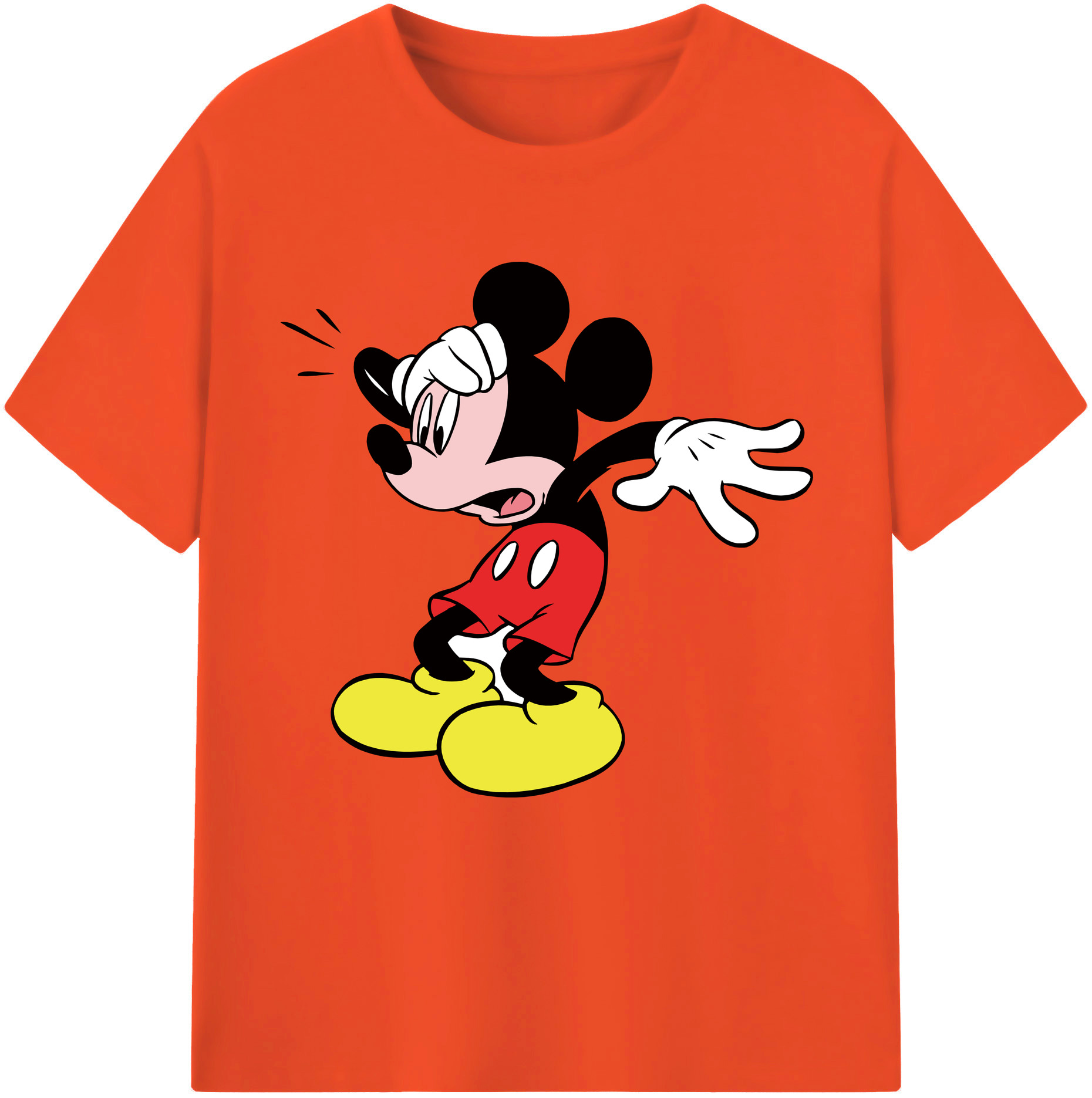（画像用） ミッキーマウス Mickey Mouse 綿100％半袖Tシャツ（フロントプリント）